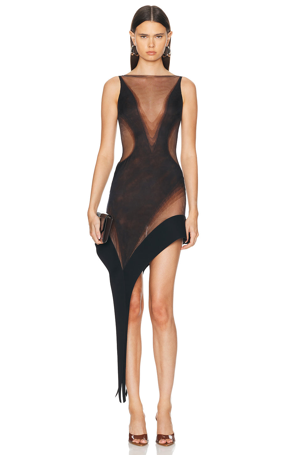 Asymmetric Stretch Illusion Dress