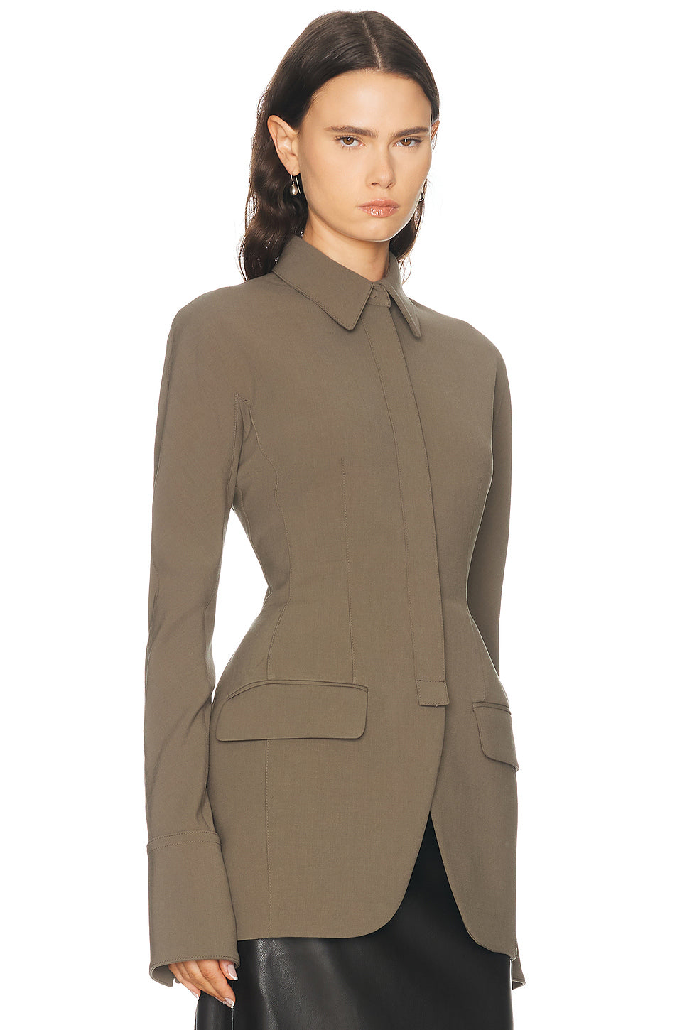 Cinched Wool Blend Jacket