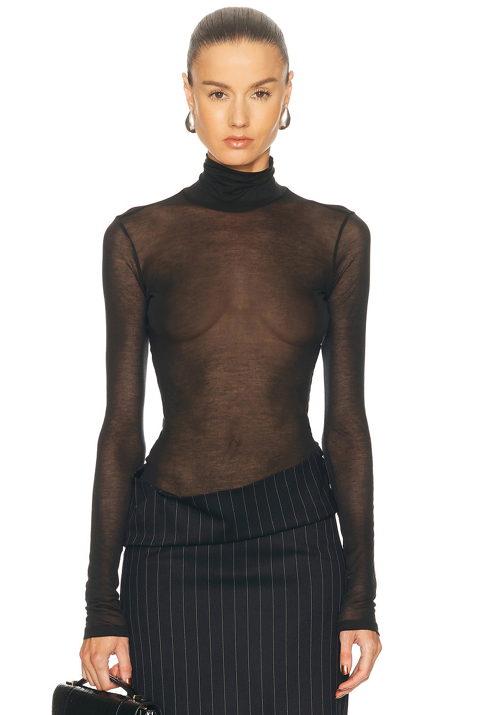 Turtleneck Jersey Top