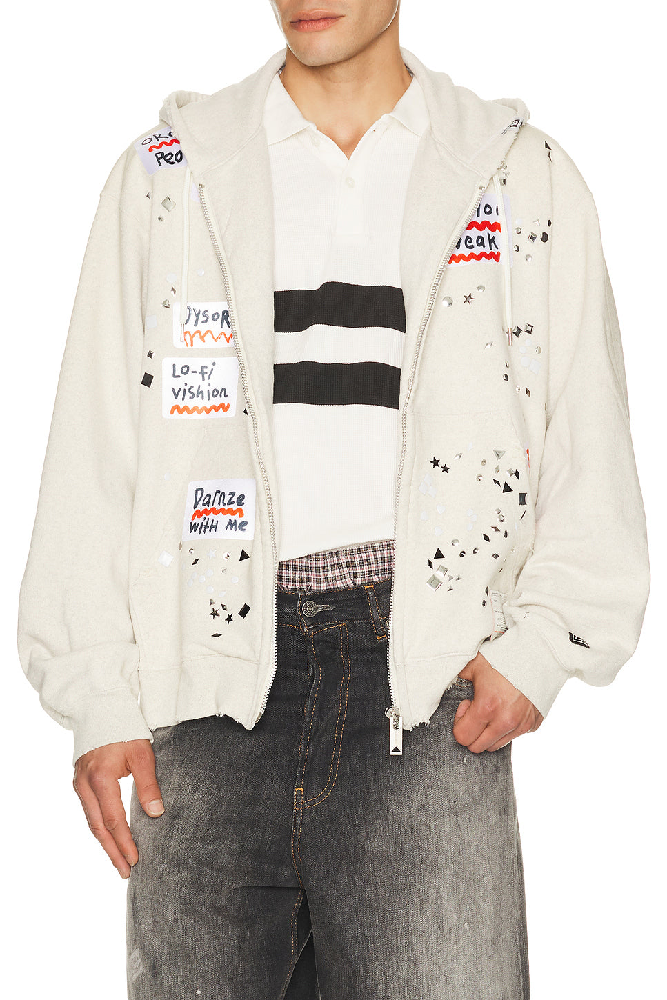 Embellished Sticker Parka
