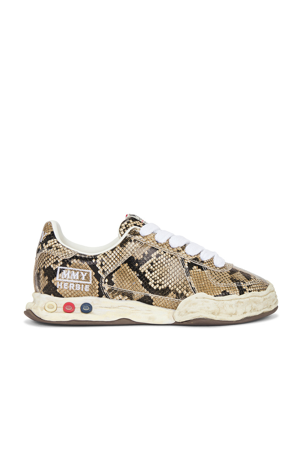 Herbie Original Sole Printed Python Leather Low-Top Sneaker