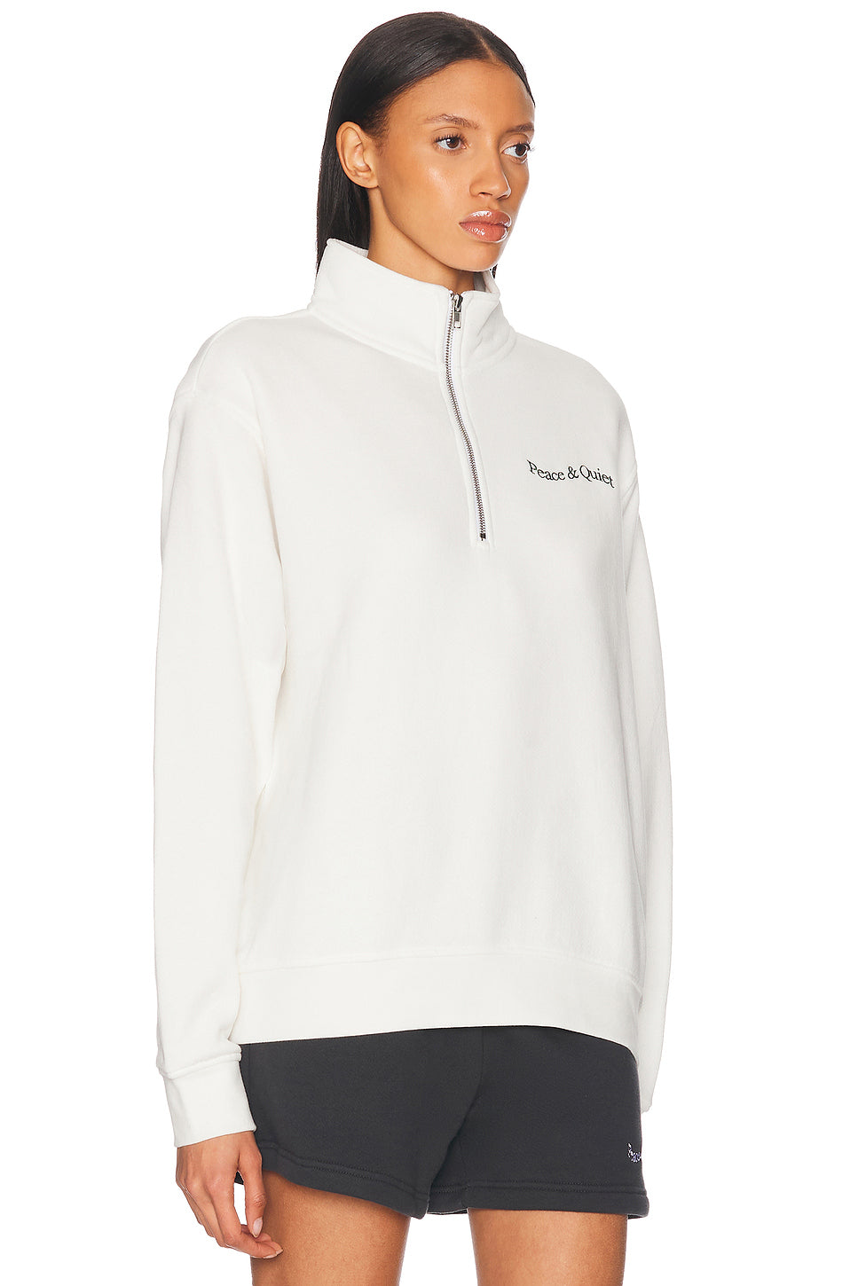 Wordmark Quarter Zip Up Sweater