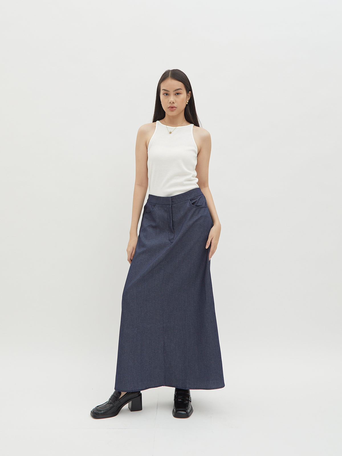 Maira Long A line Denim Skirt - Velvet at Bobo