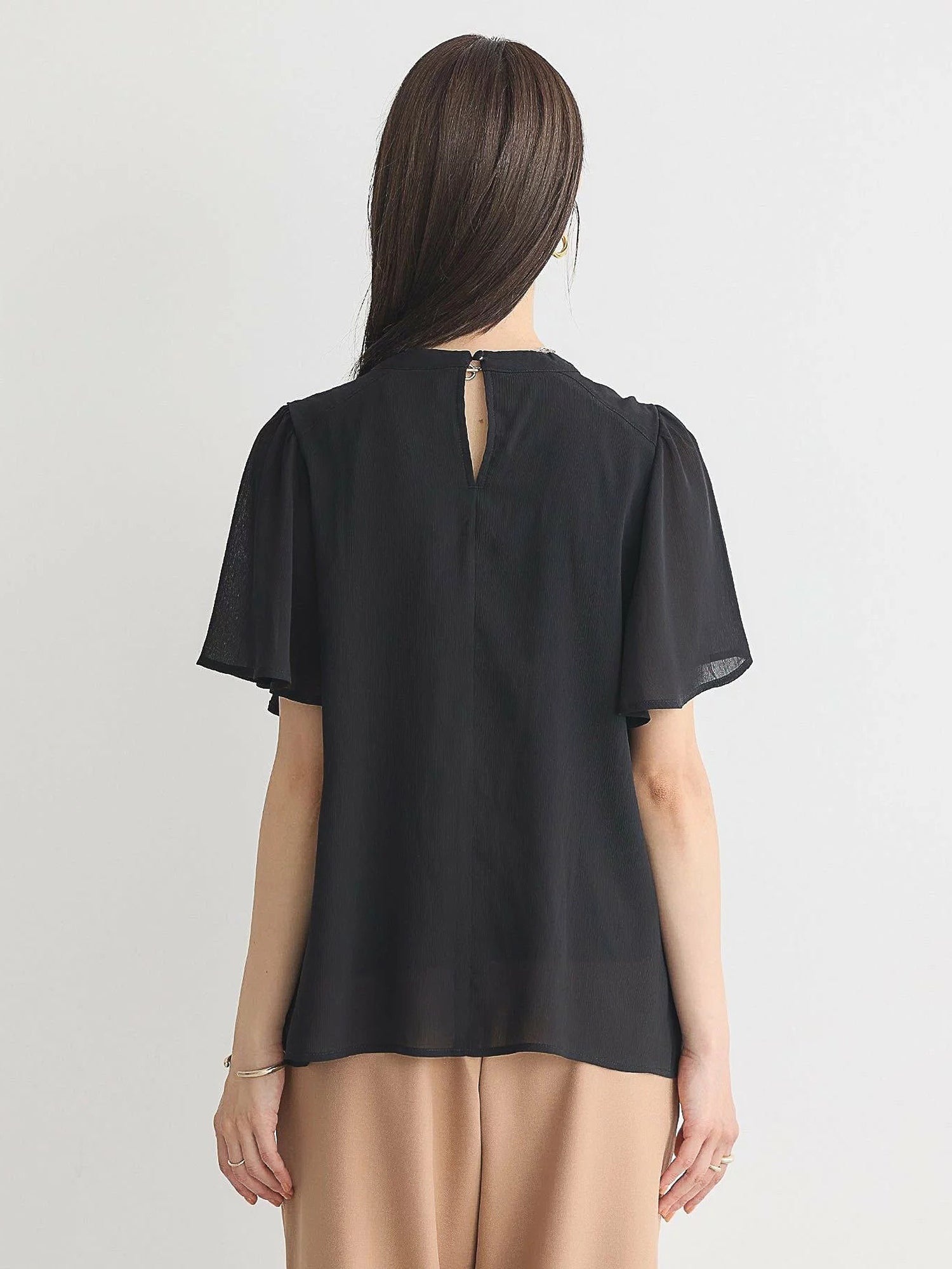 Majolica Pleated Short Sleeve Blouse
