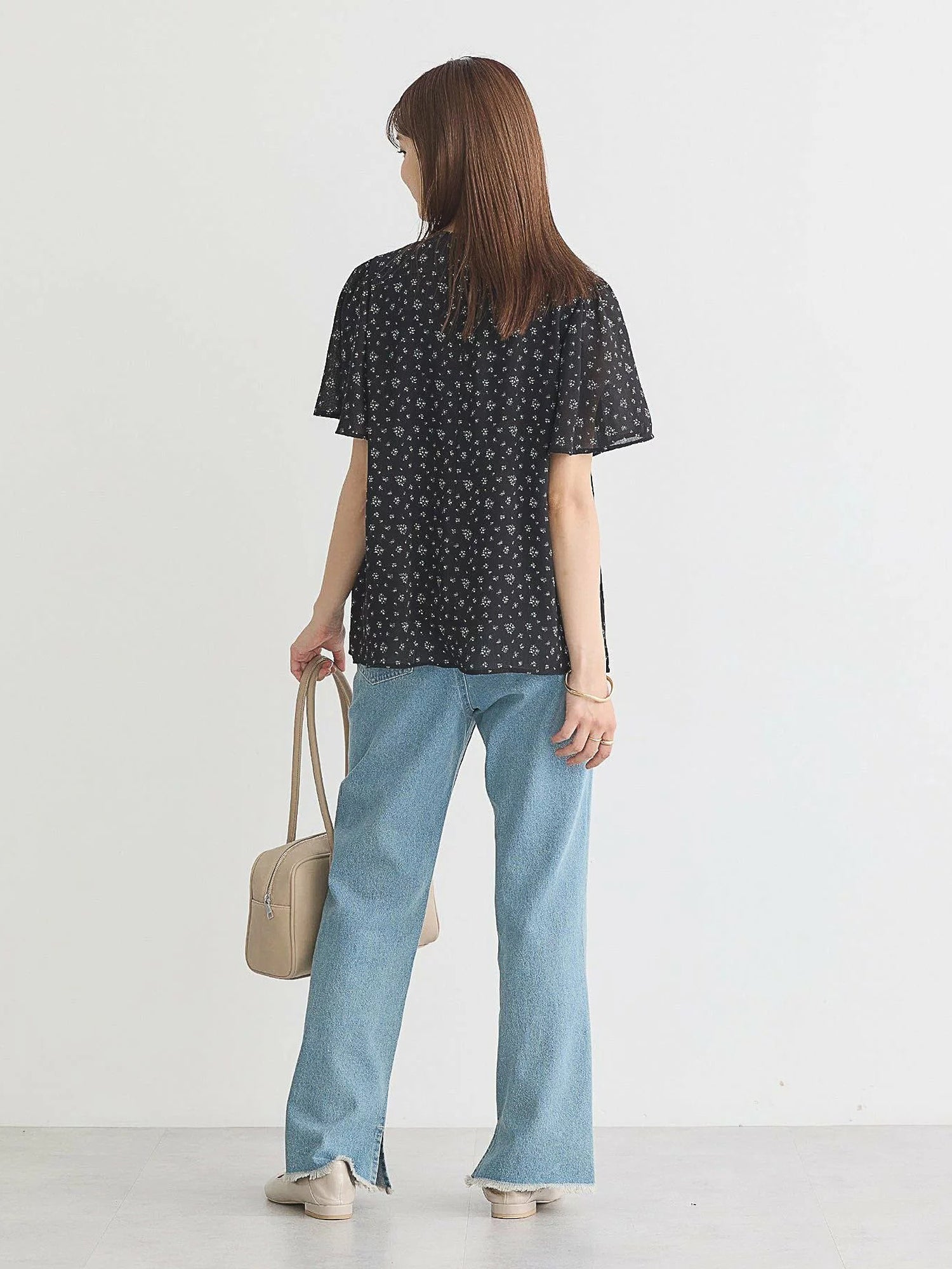Majolica Pleated Short Sleeve Blouse