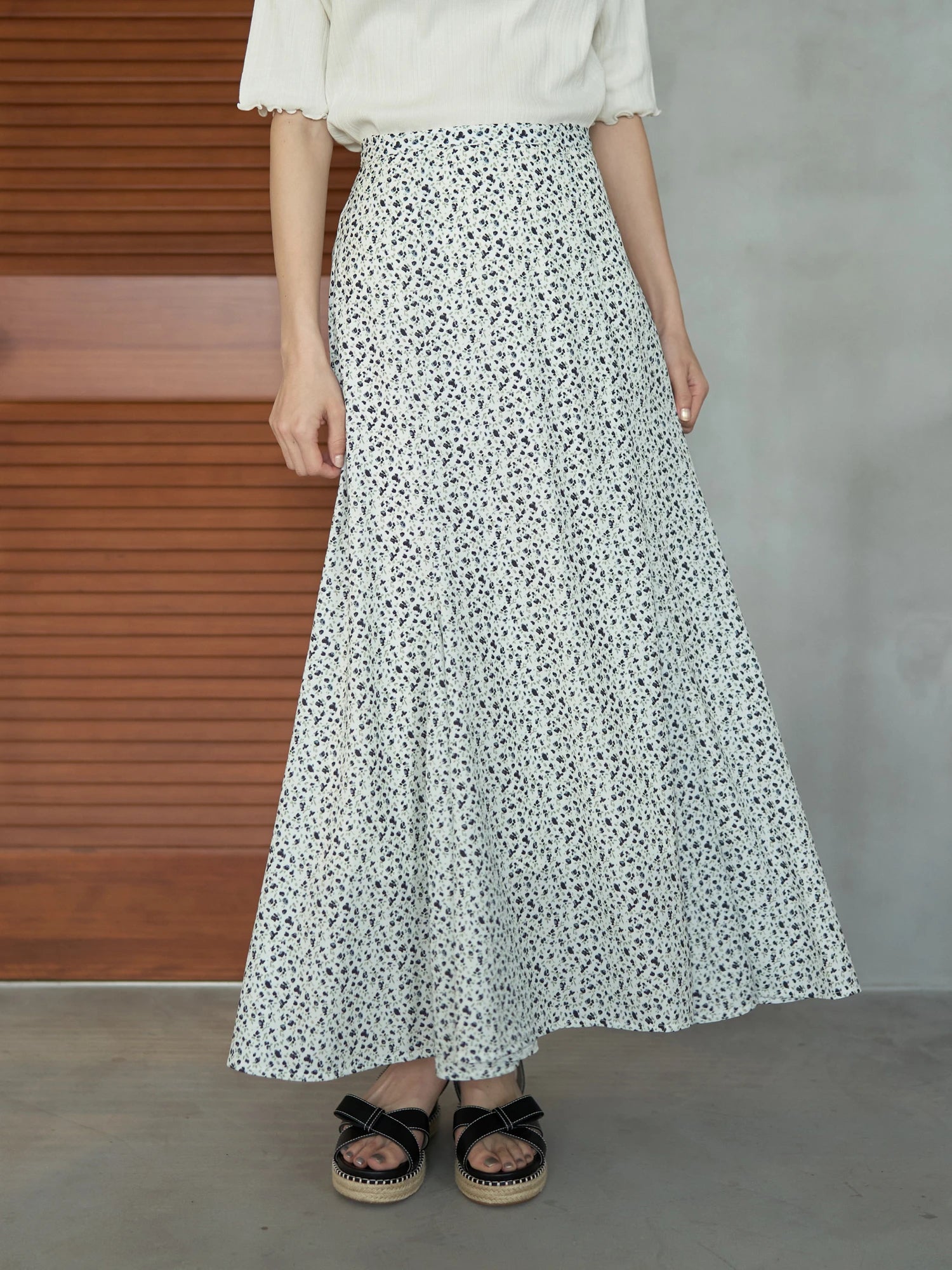 Makoto Pattern Flared Skirt