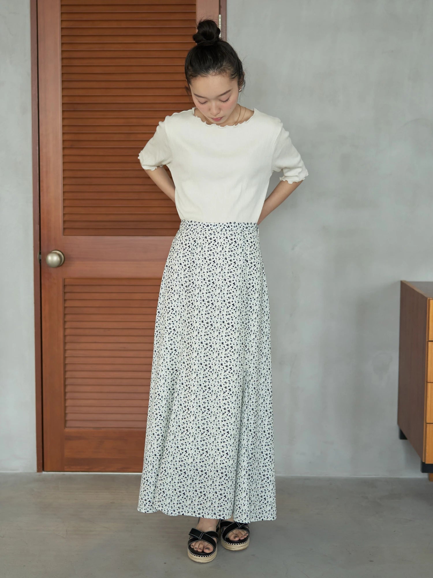 Makoto Pattern Flared Skirt