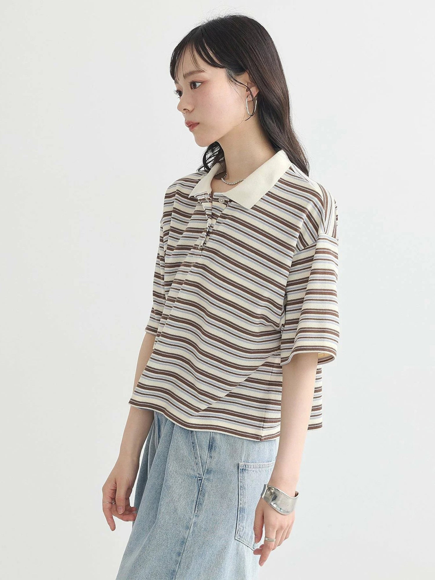 Meiko Retro Striped Polo Shirt
