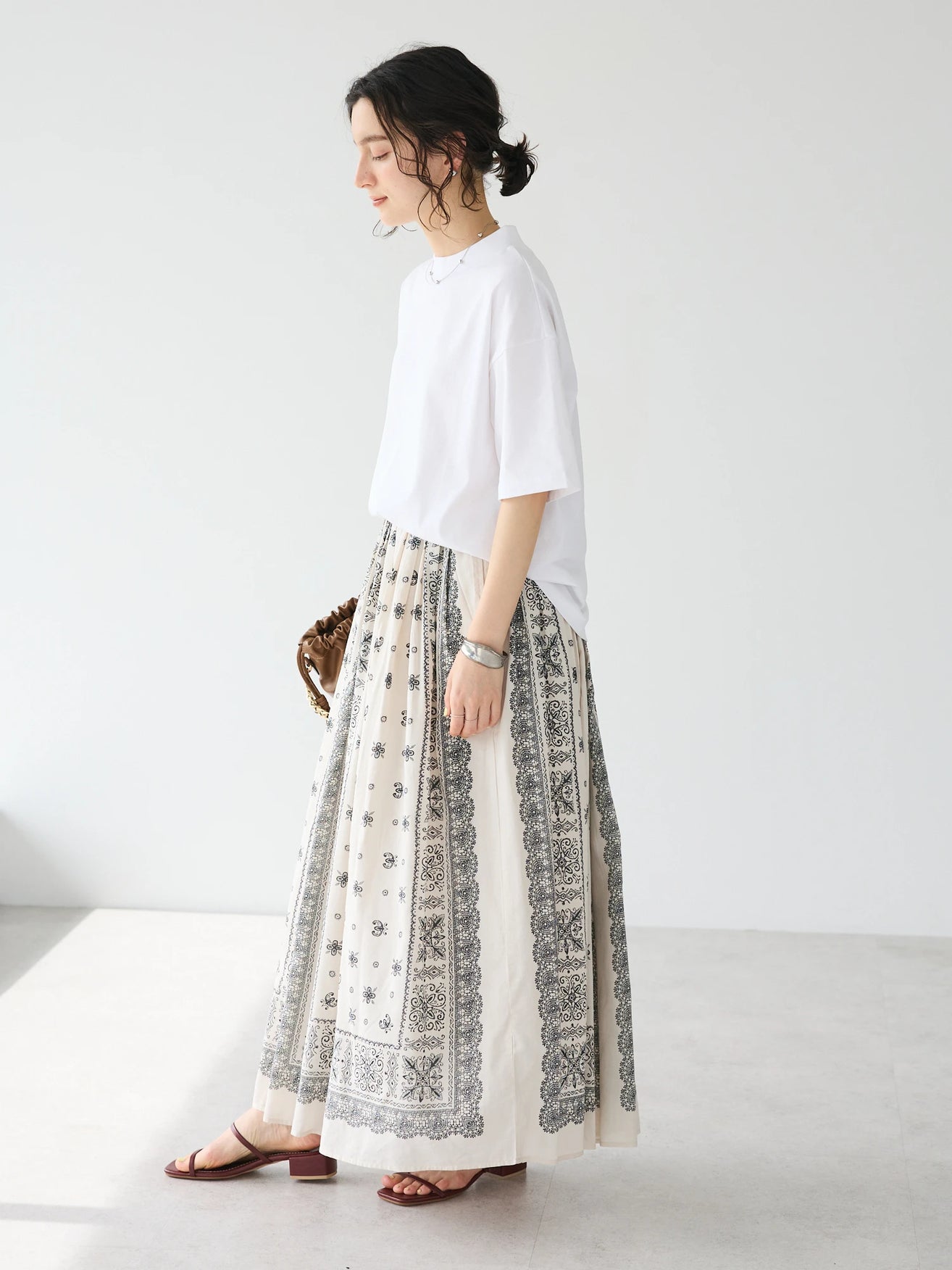 Michio Pattern Maxi Skirt