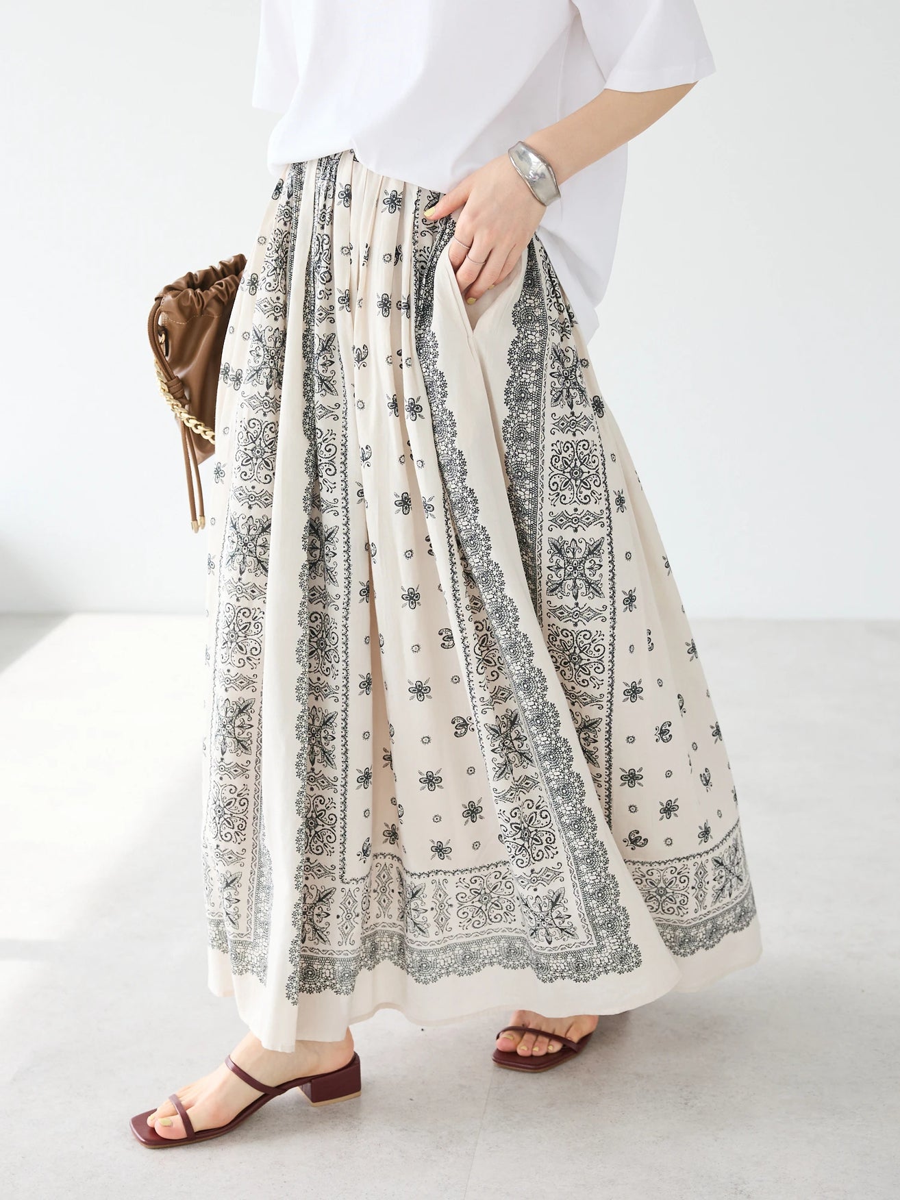 Michio Pattern Maxi Skirt