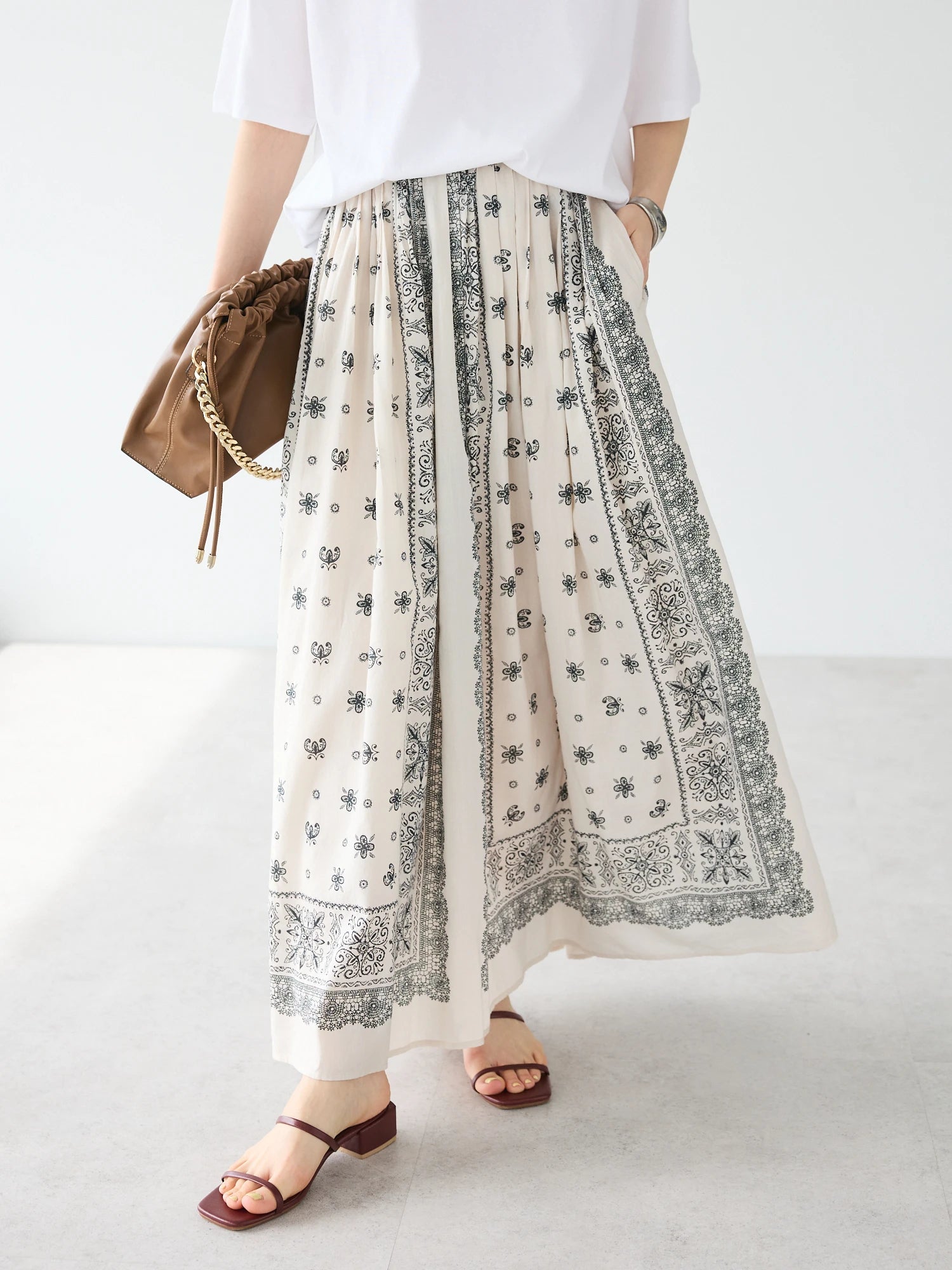 Michio Pattern Maxi Skirt