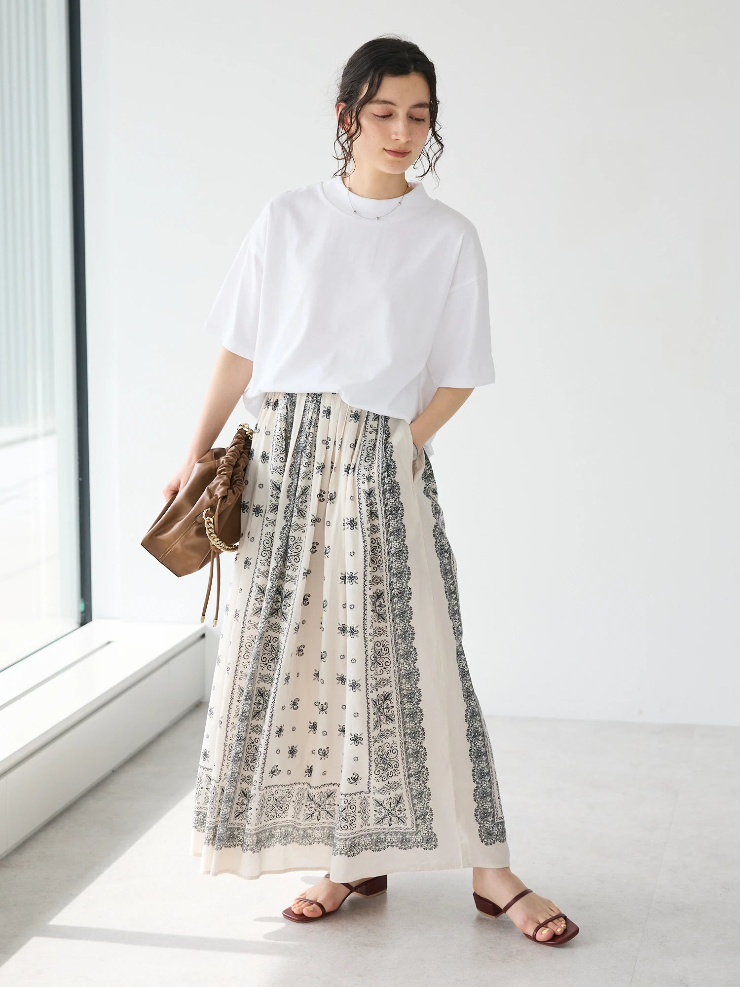 Michio Pattern Maxi Skirt