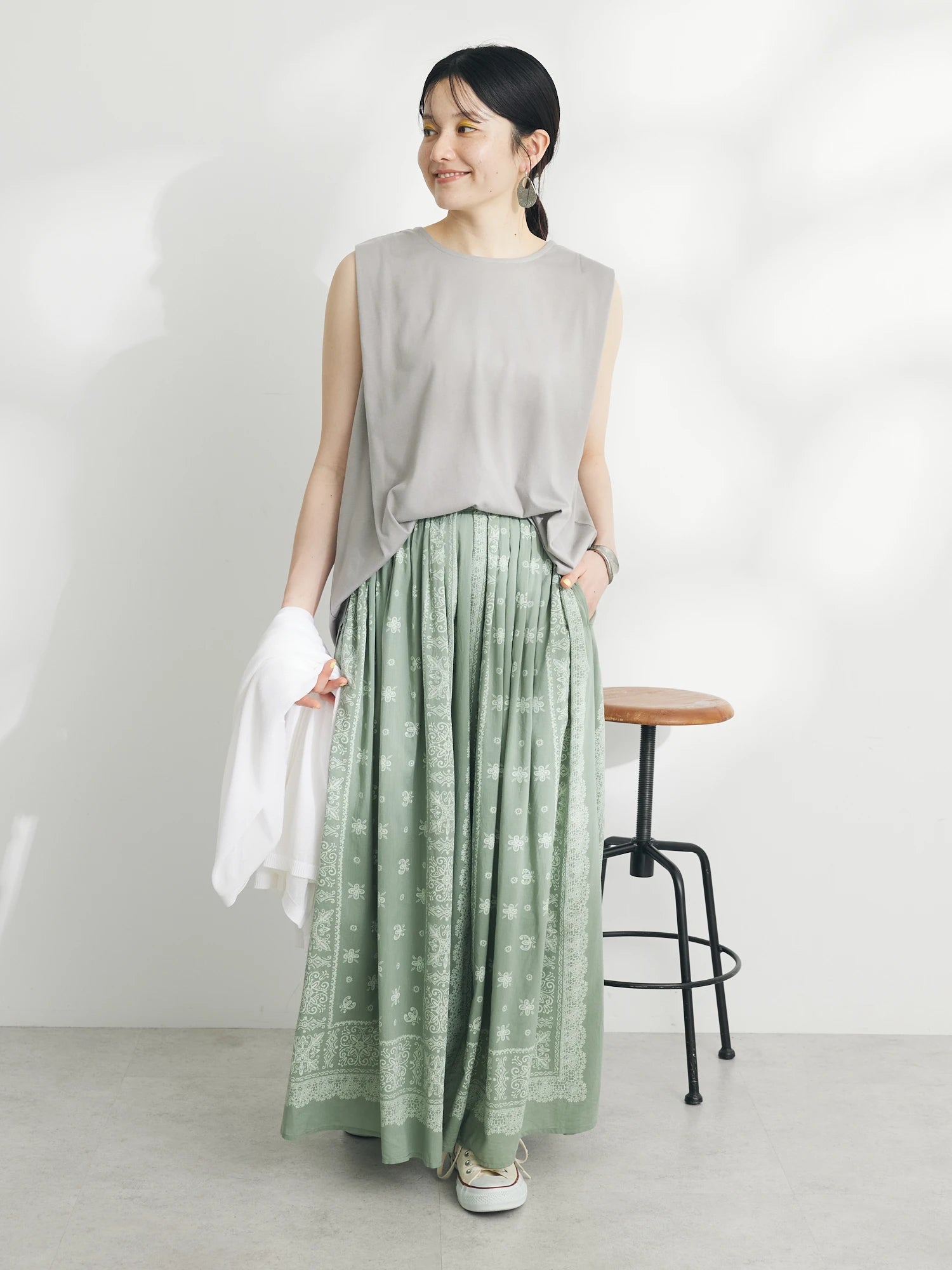 Michio Pattern Maxi Skirt