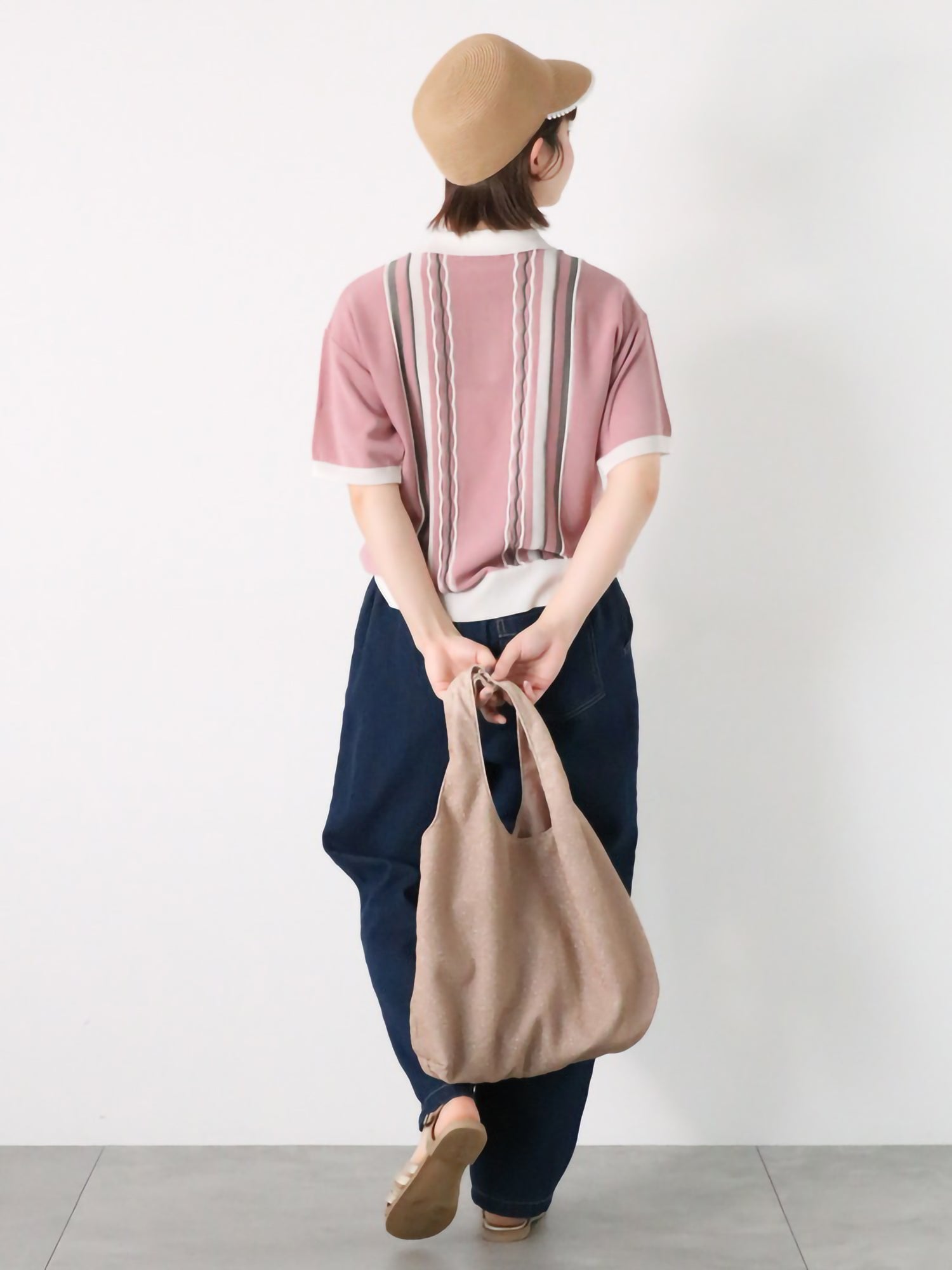 Minahoshi Striped Zip Knit Polo