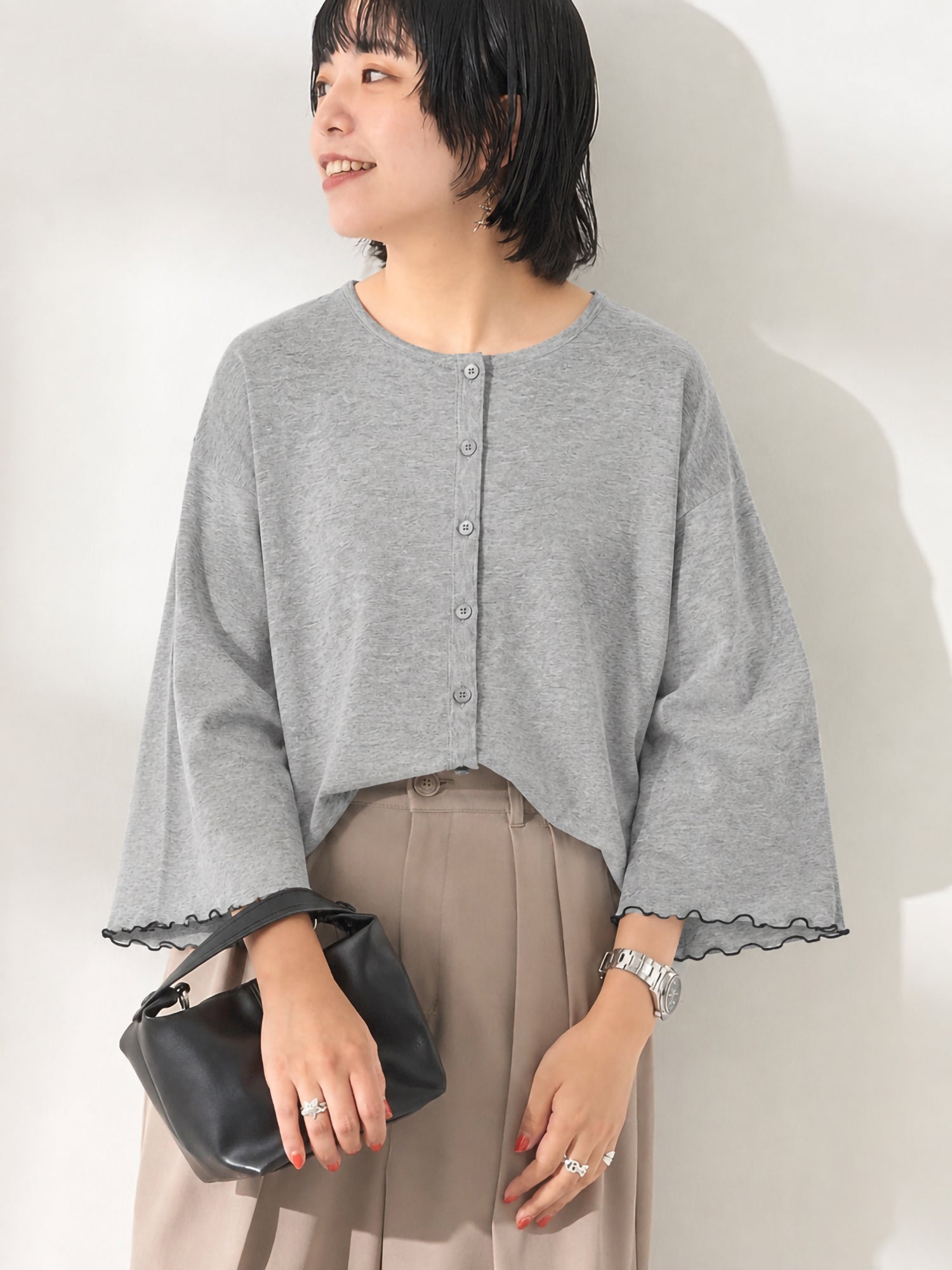 Minakaze (Cool To Touch/Uv Protection) Sleeve Mellow Short Length Cardigan