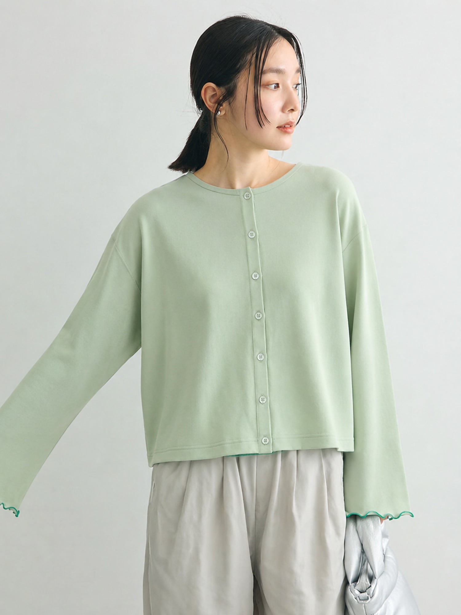 Minakaze (Cool To Touch/Uv Protection) Sleeve Mellow Short Length Cardigan