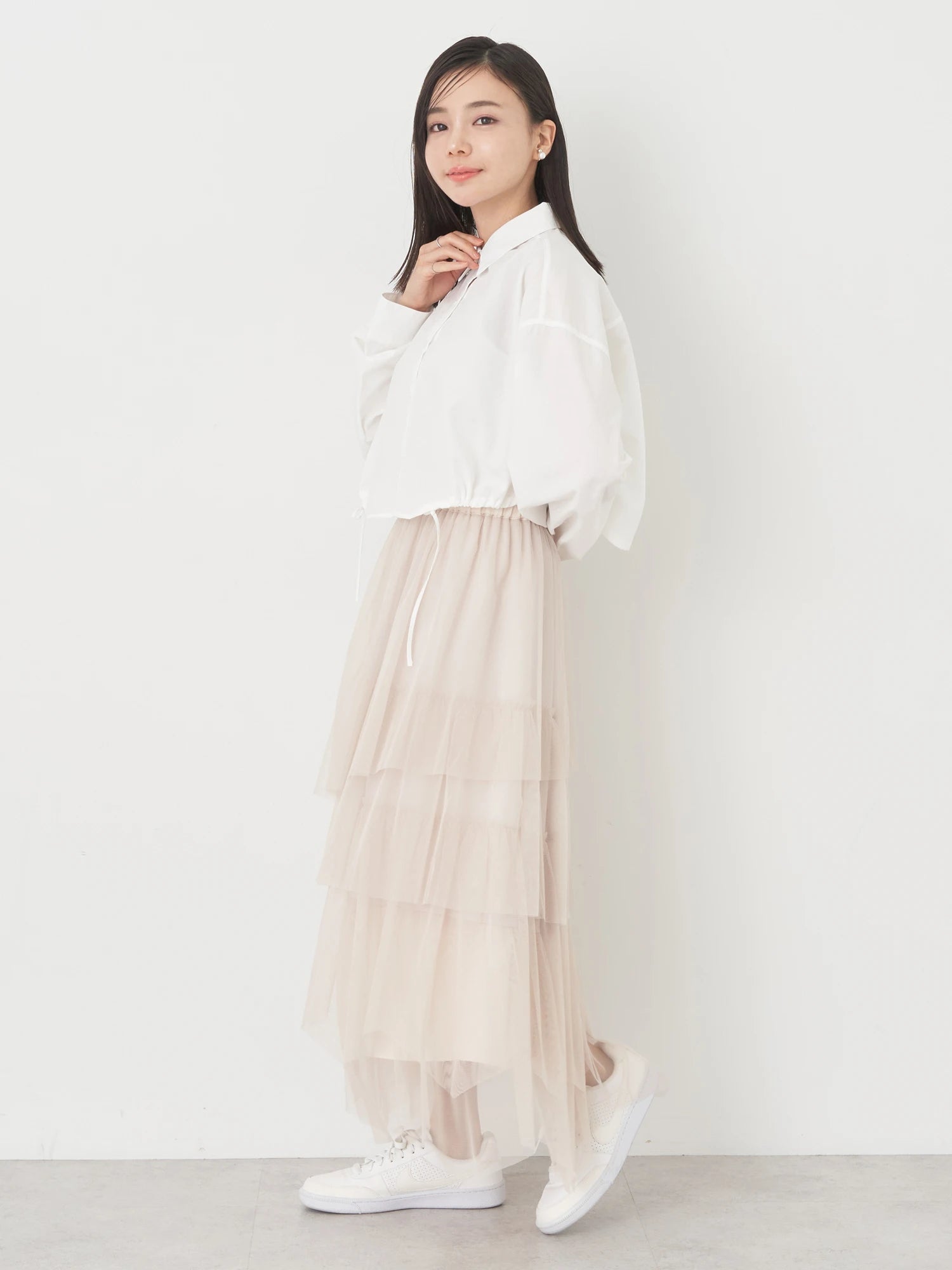 Minamoto Drawstring Crop Shirt