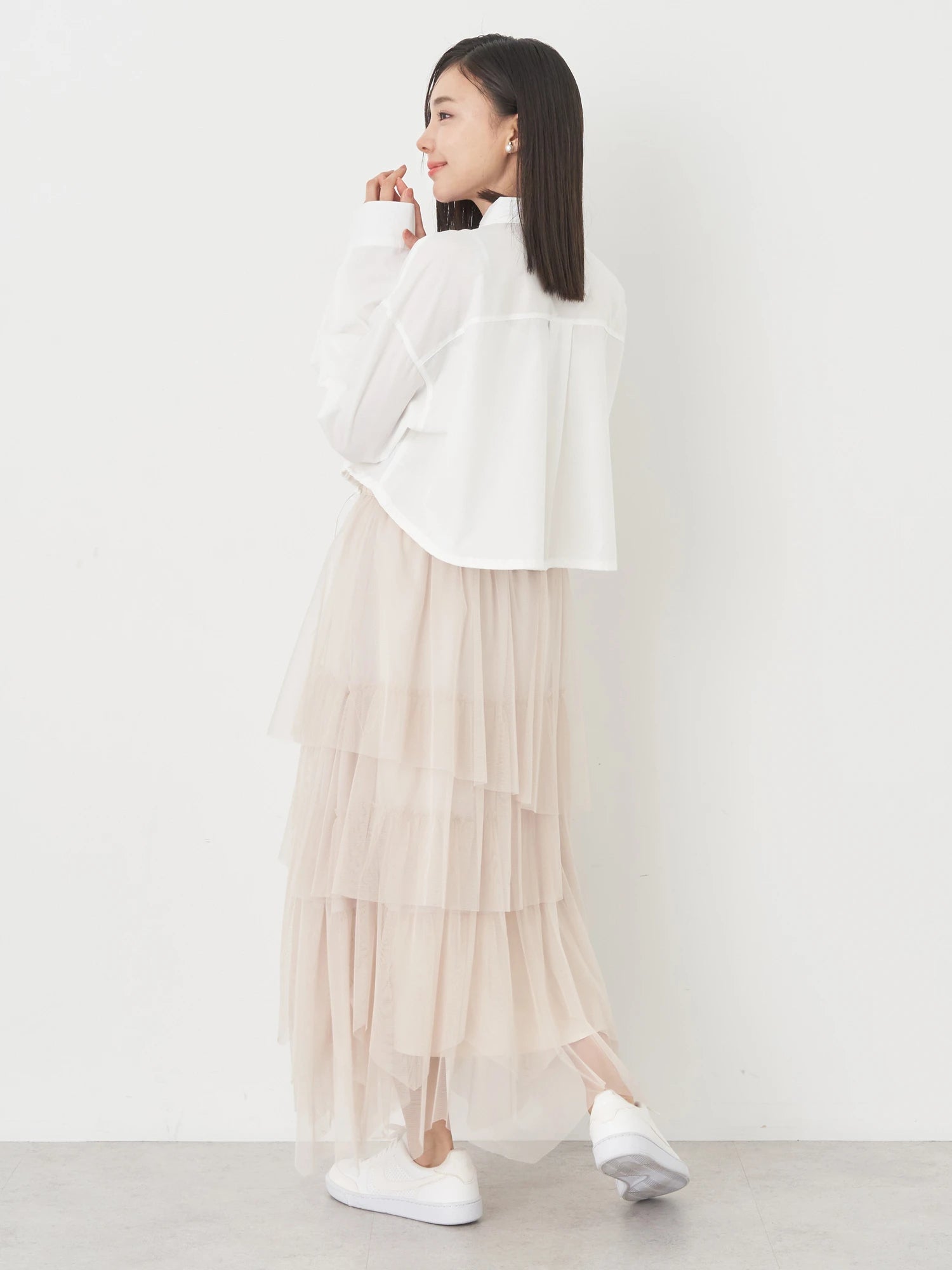 Minamoto Drawstring Crop Shirt