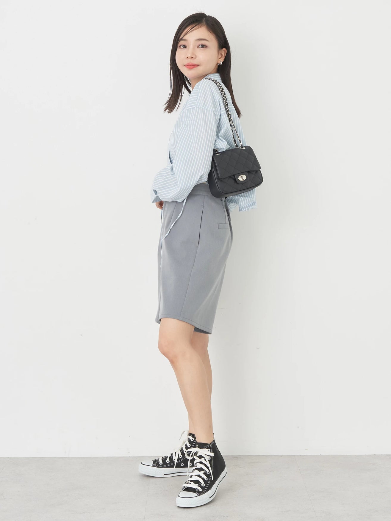 Minamoto Drawstring Crop Shirt