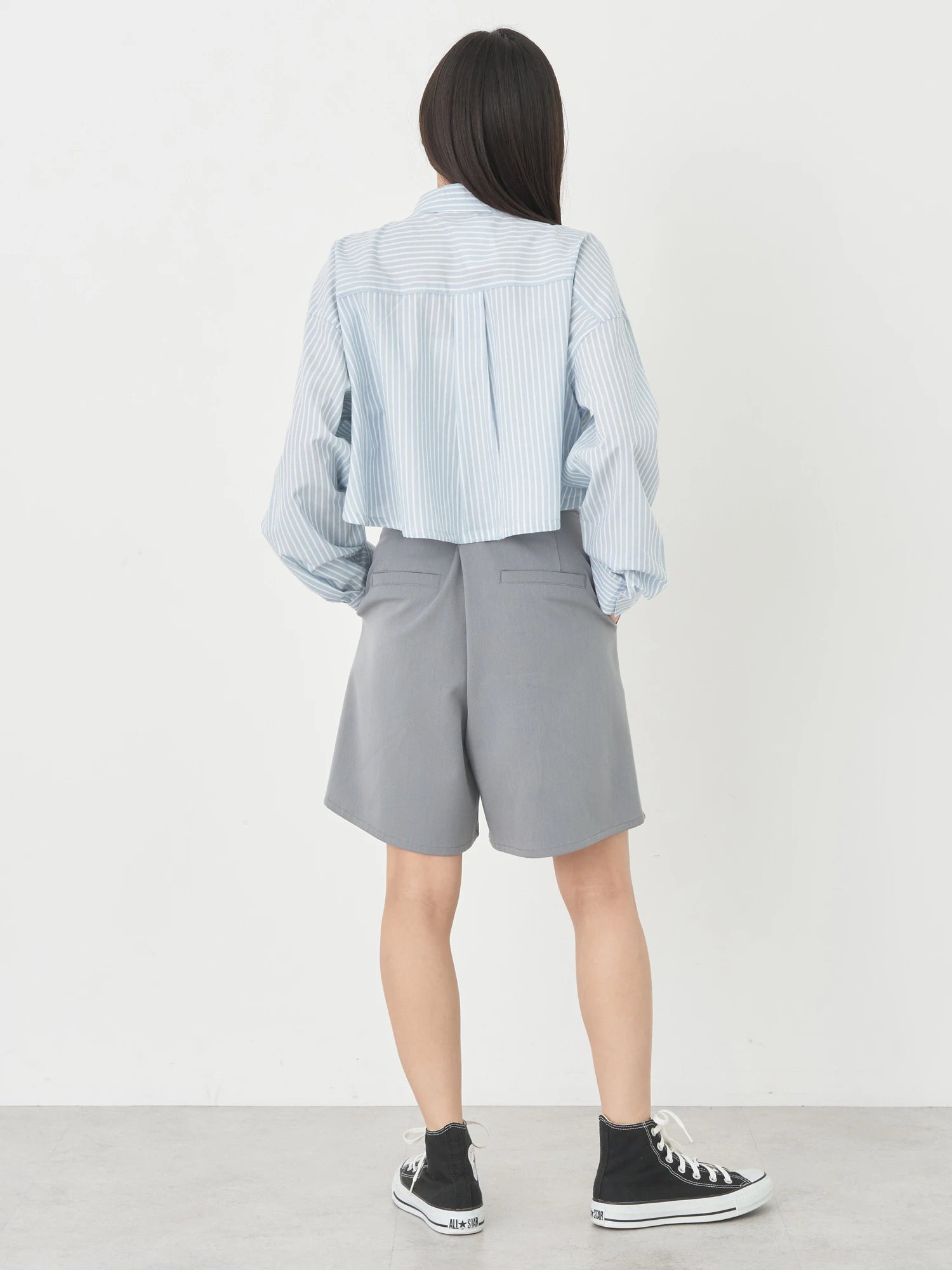 Minamoto Drawstring Crop Shirt