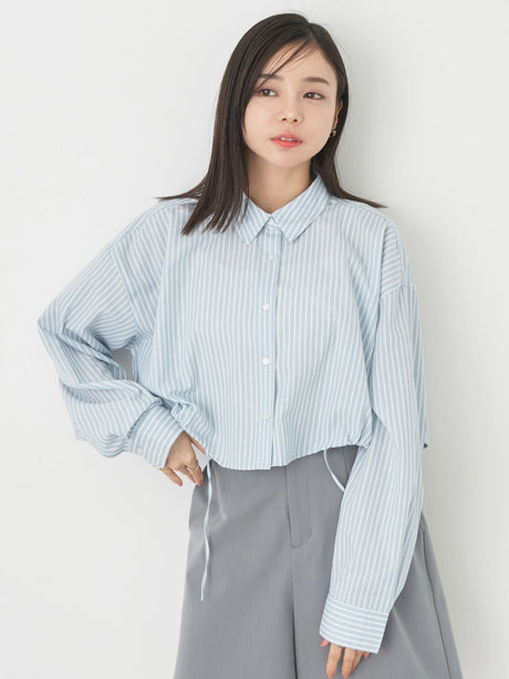 Minamoto Drawstring Crop Shirt