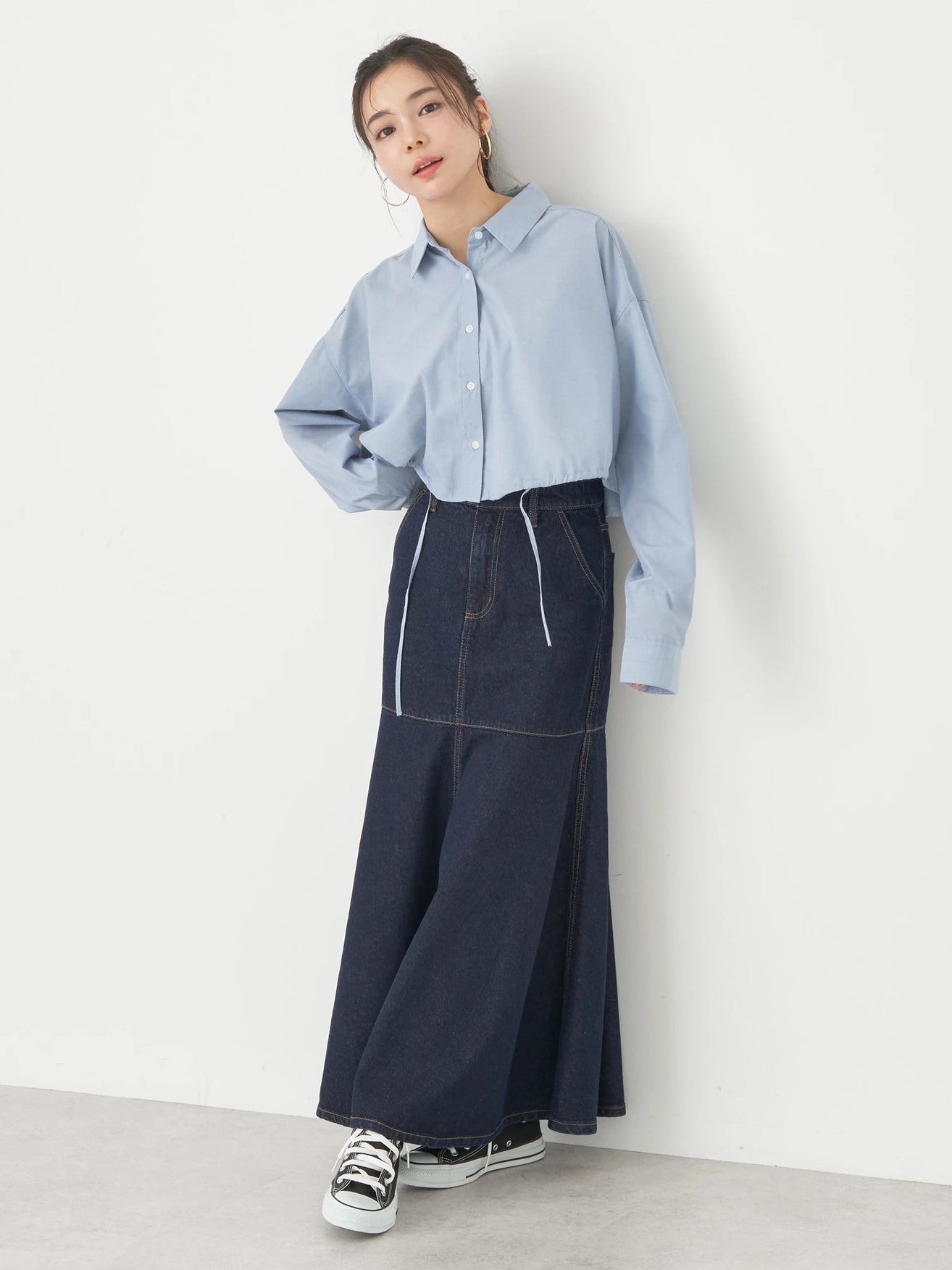 Minamoto Drawstring Crop Shirt