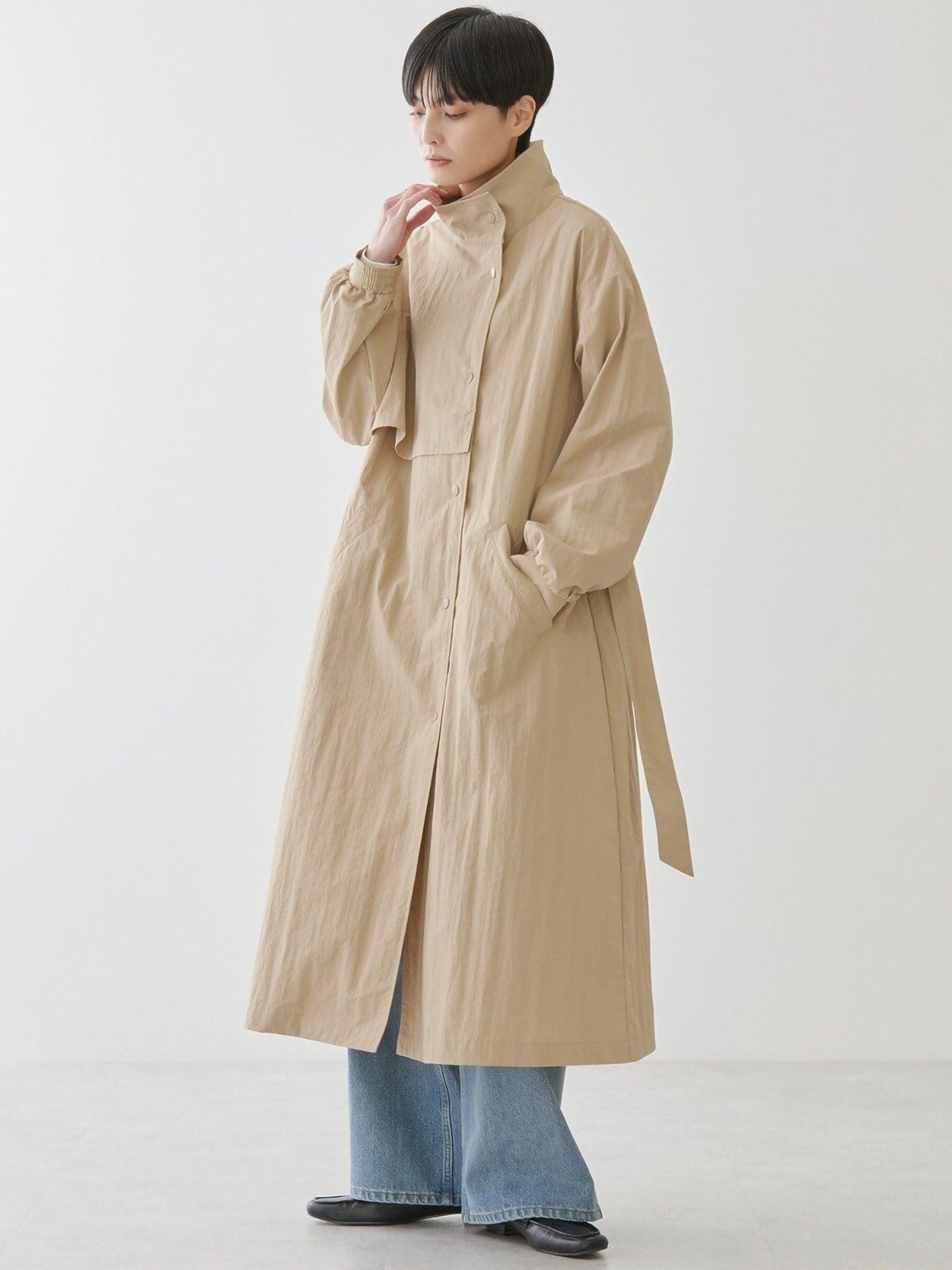 Mioka Stand-Collar Coat