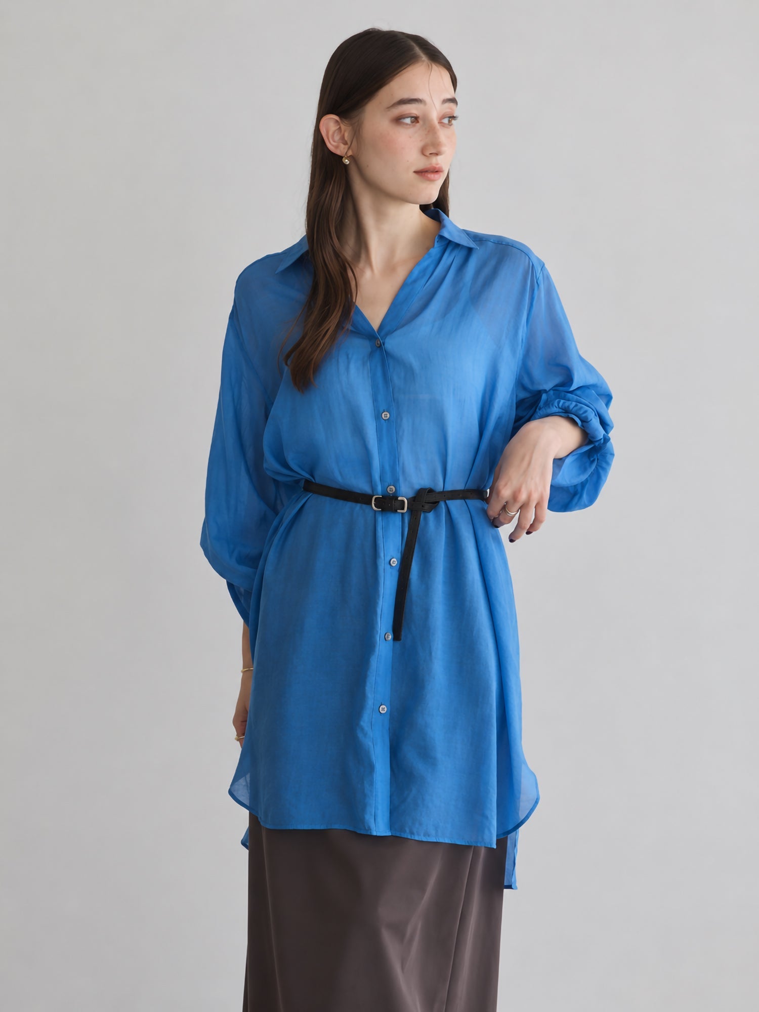 Miyuka 2-Way Sleeve Sheer Long Shirt