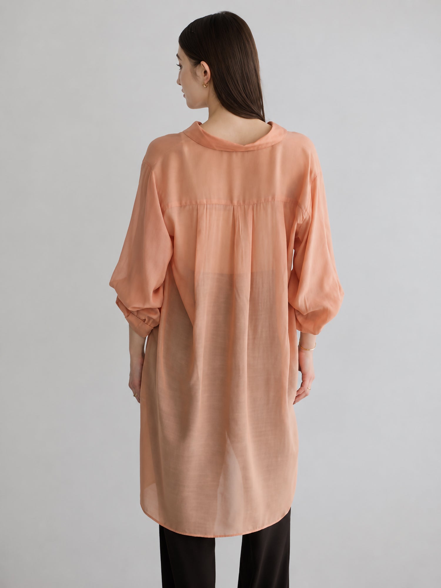 Miyuka 2-Way Sleeve Sheer Long Shirt