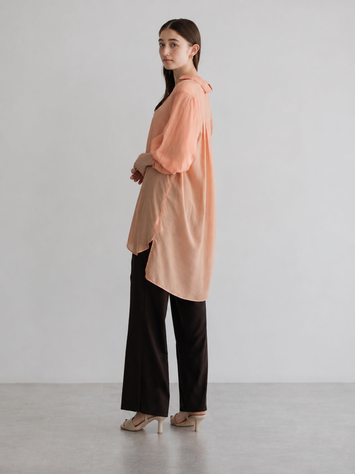 Miyuka 2-Way Sleeve Sheer Long Shirt
