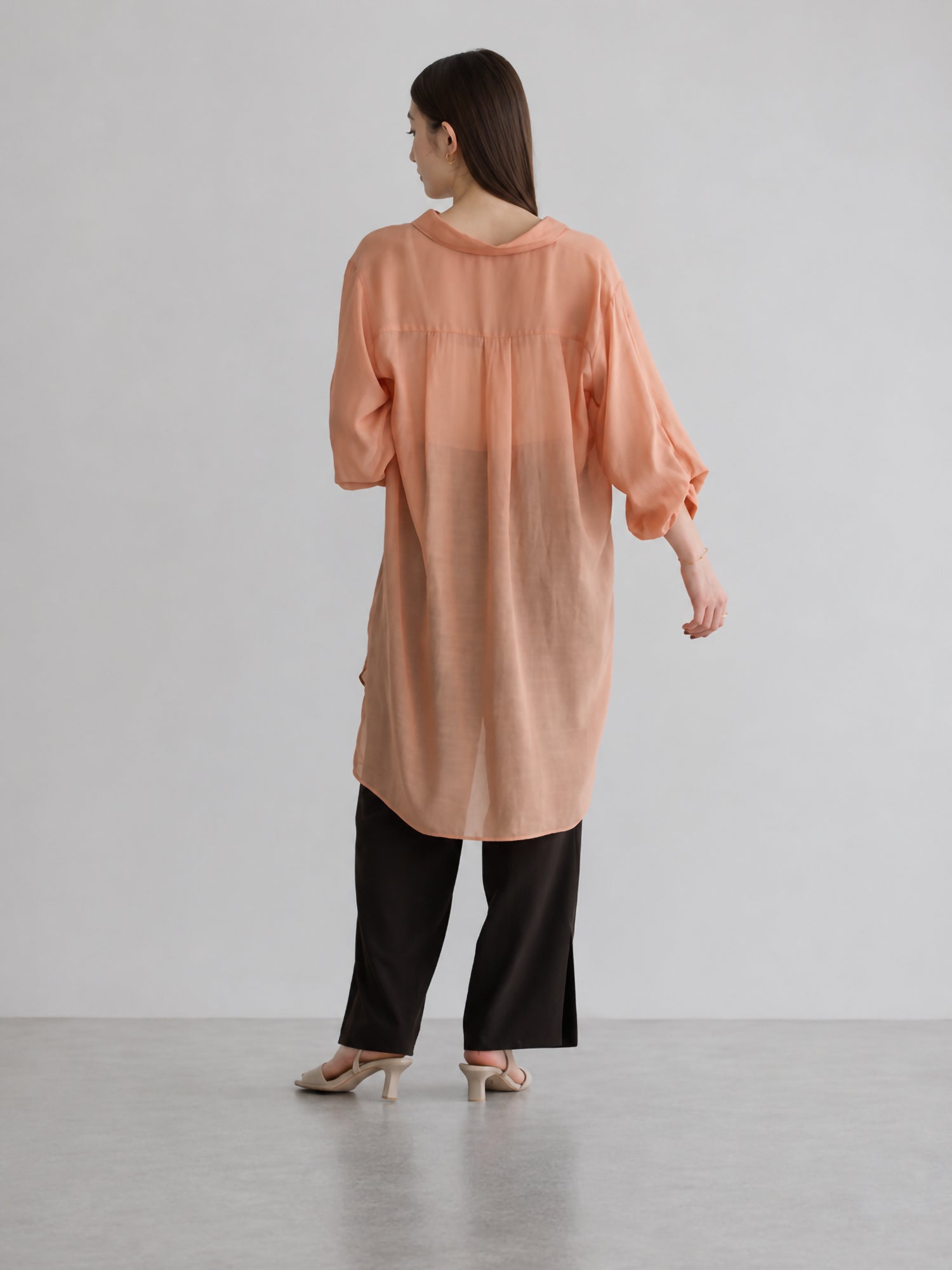 Miyuka 2-Way Sleeve Sheer Long Shirt