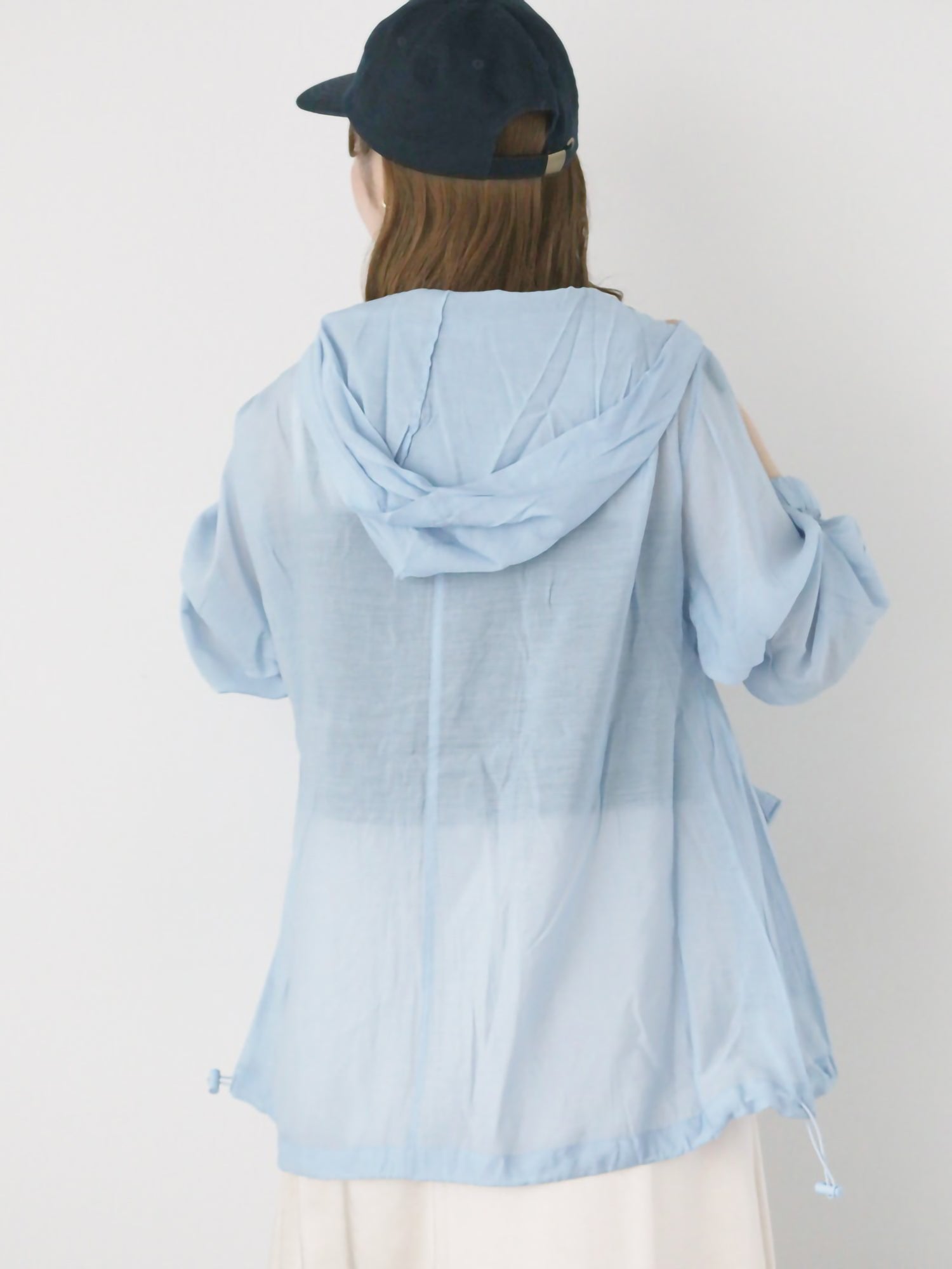 Mizuhara Sheer Zip Hoodie Shirt