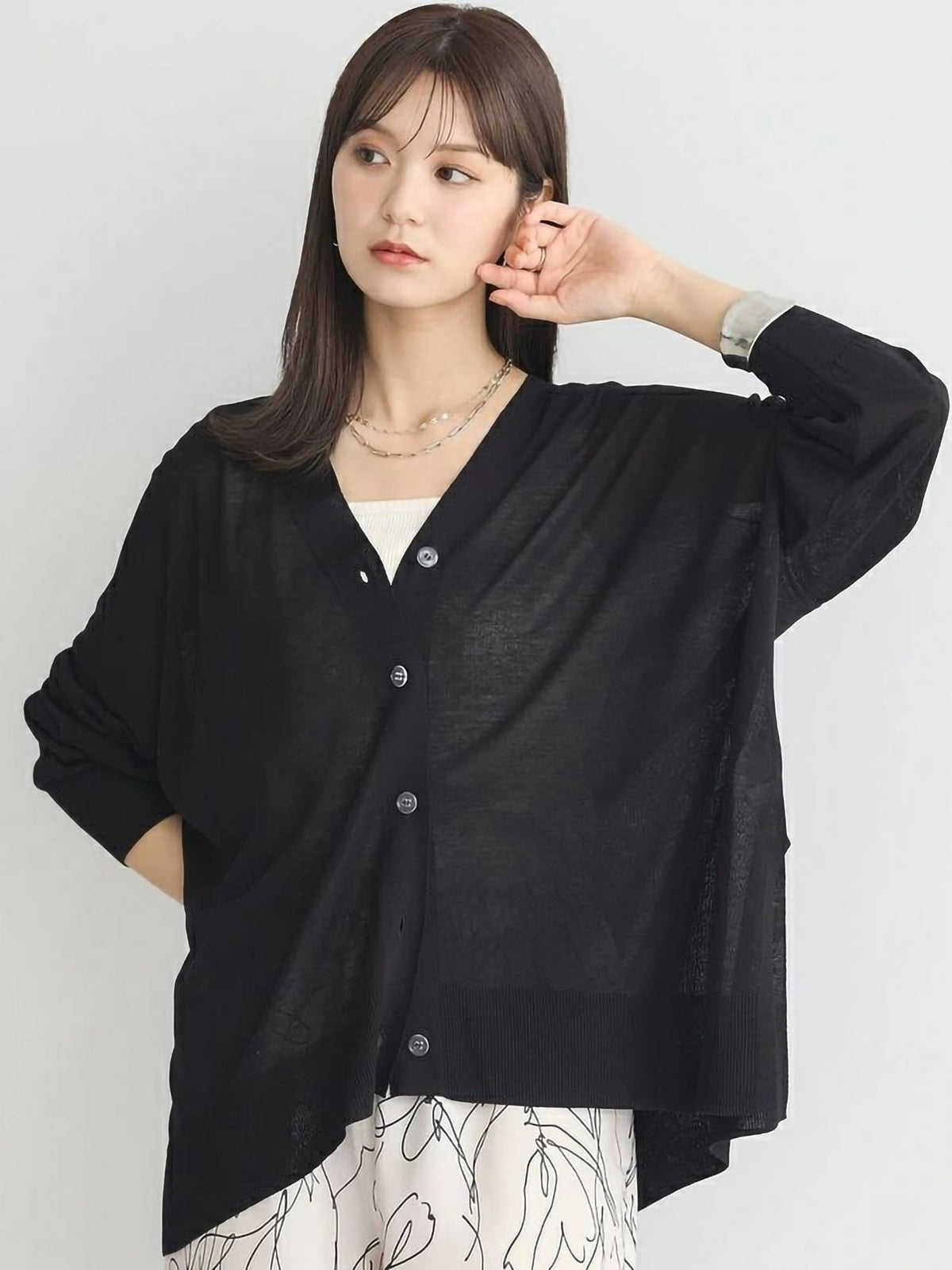 Mokuren Sheer Loose Cardigan