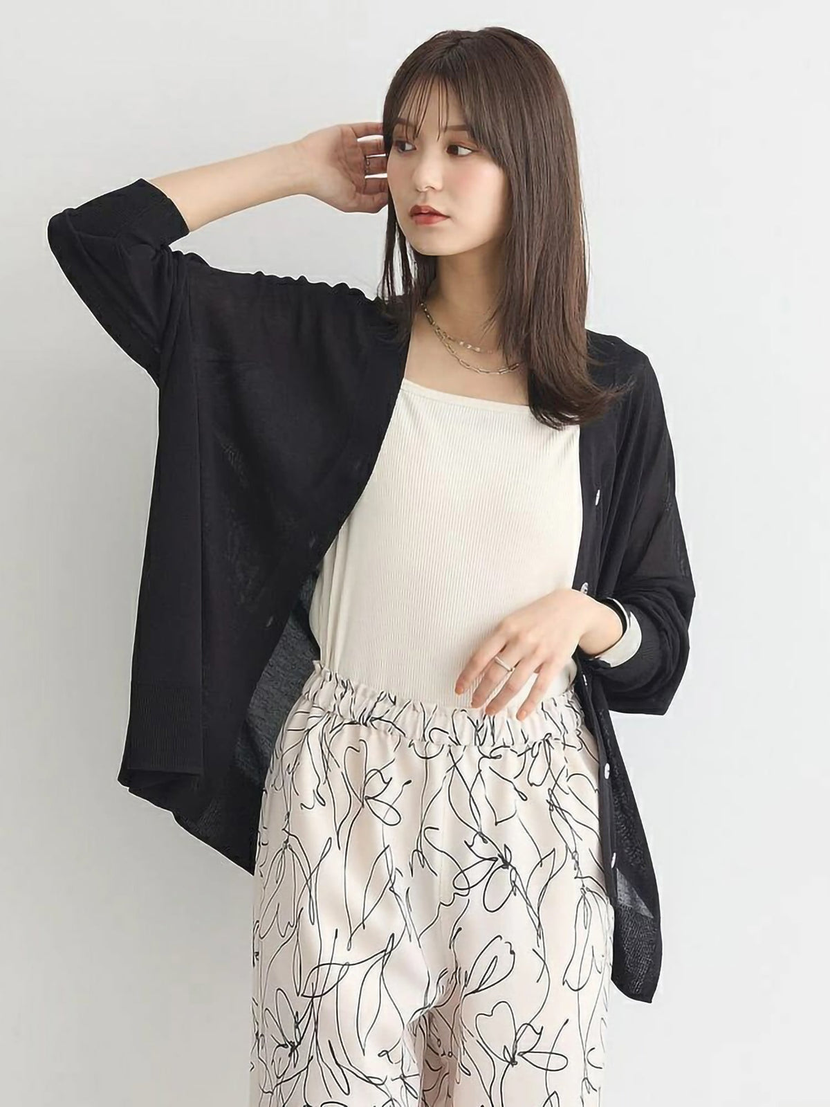 Mokuren Sheer Loose Cardigan