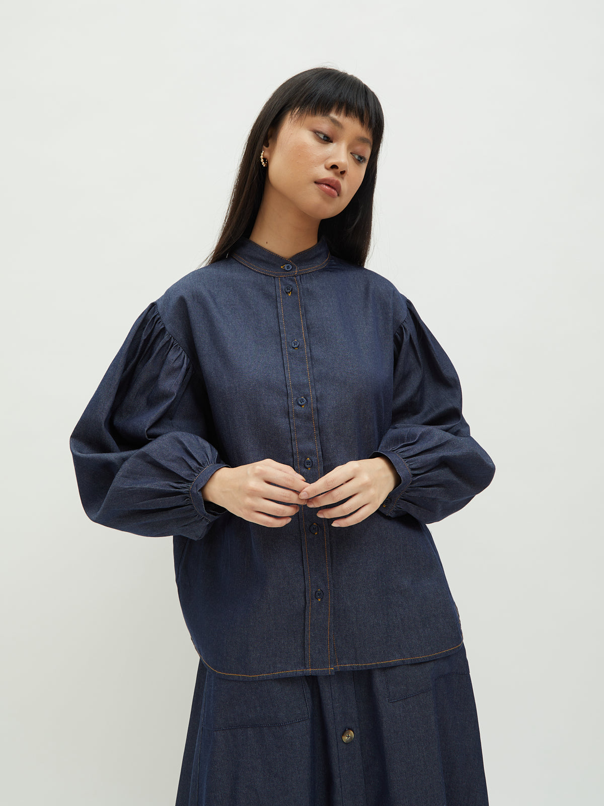 Monita Puffy Denim Shirt