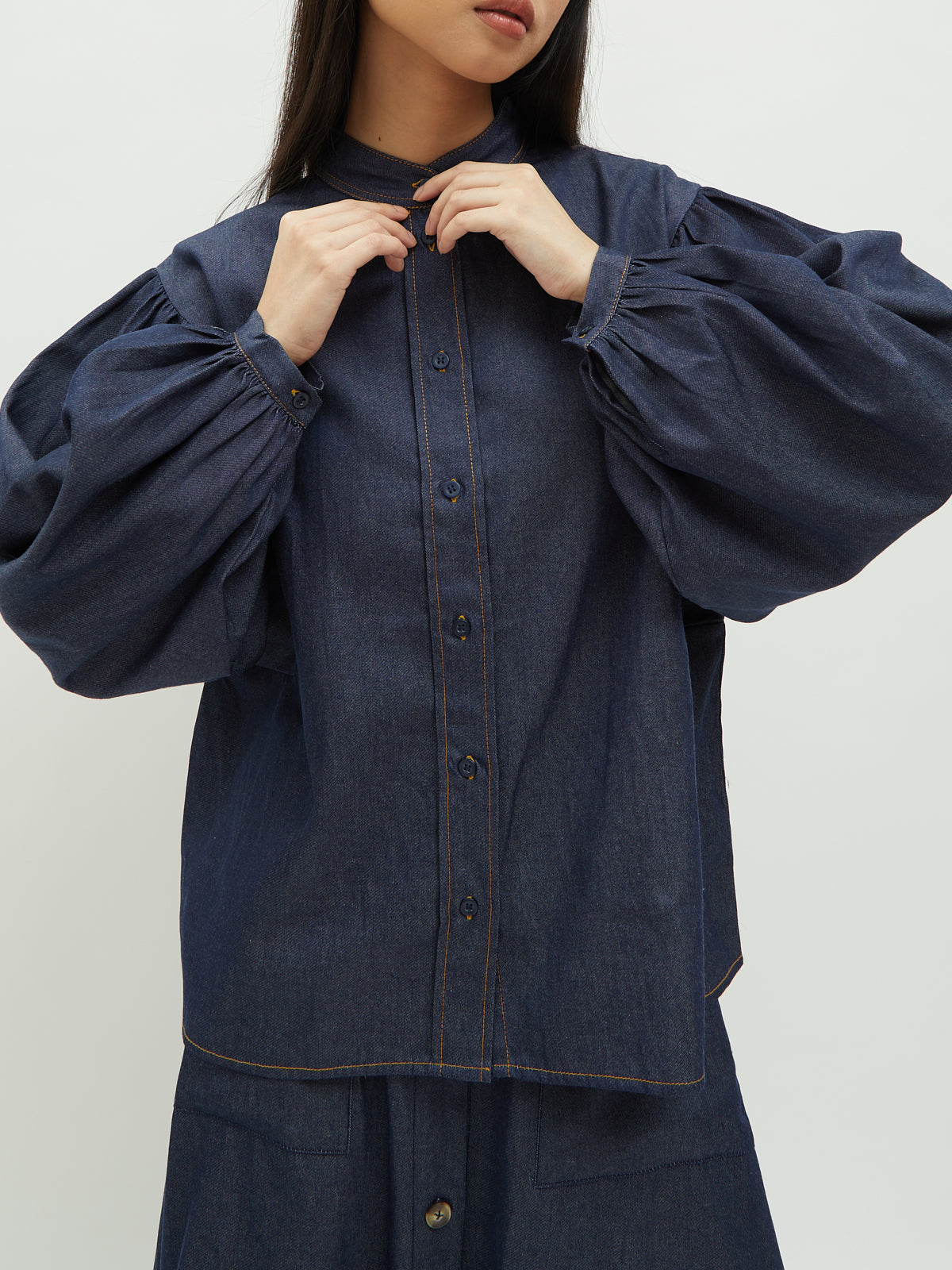 Monita Puffy Denim Shirt