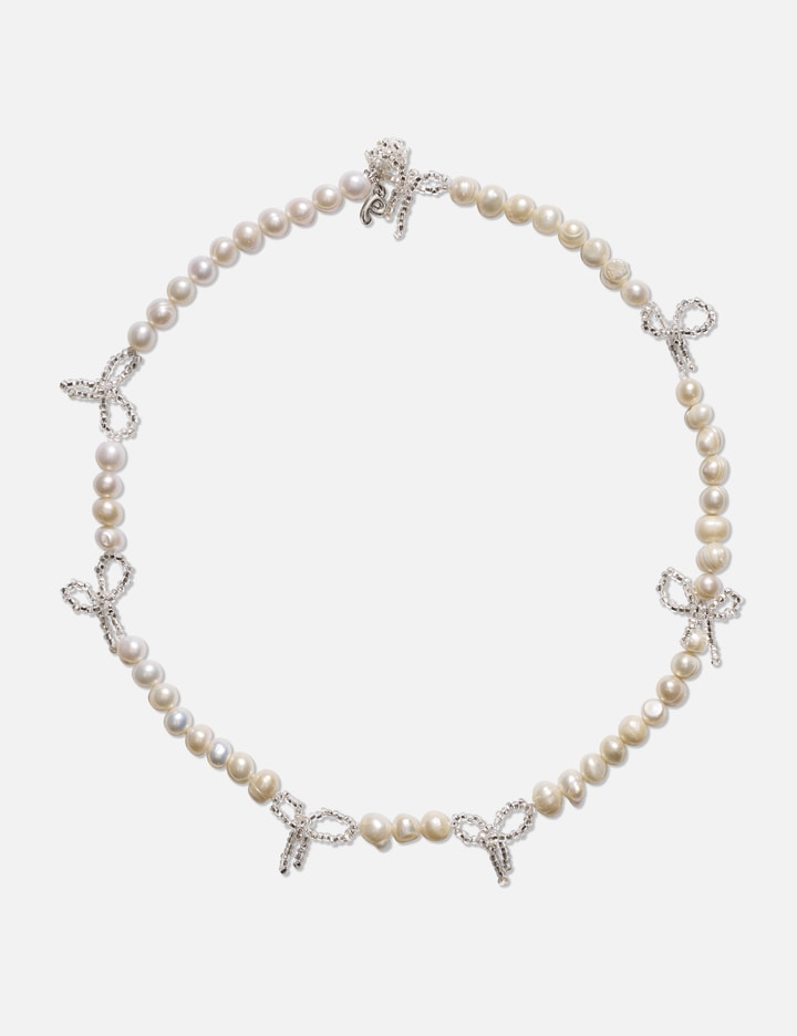 Multi Pearl Bow Necklace