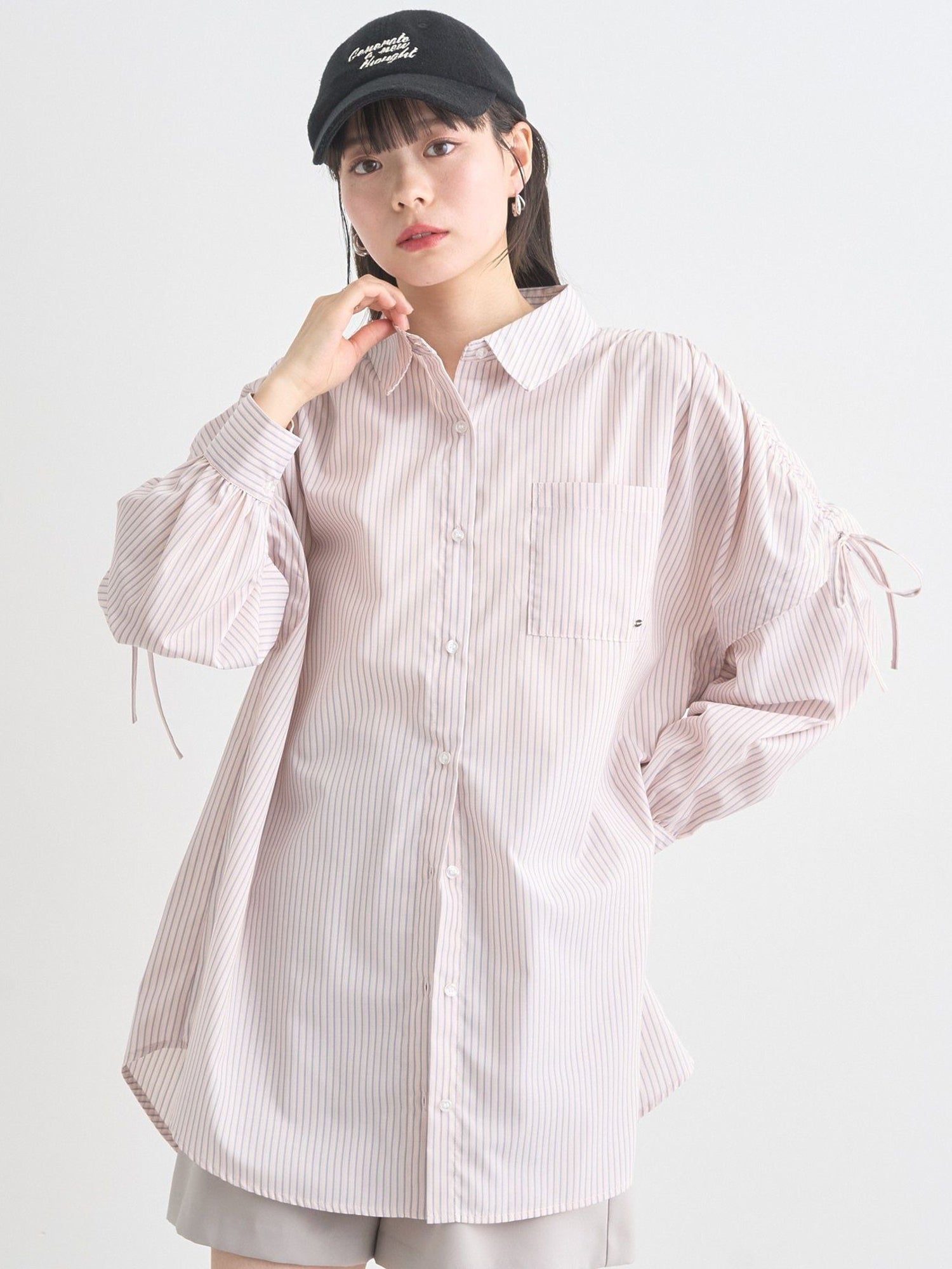 Musubi 2-Way Shoulder Drawstring Ribbon Shirt