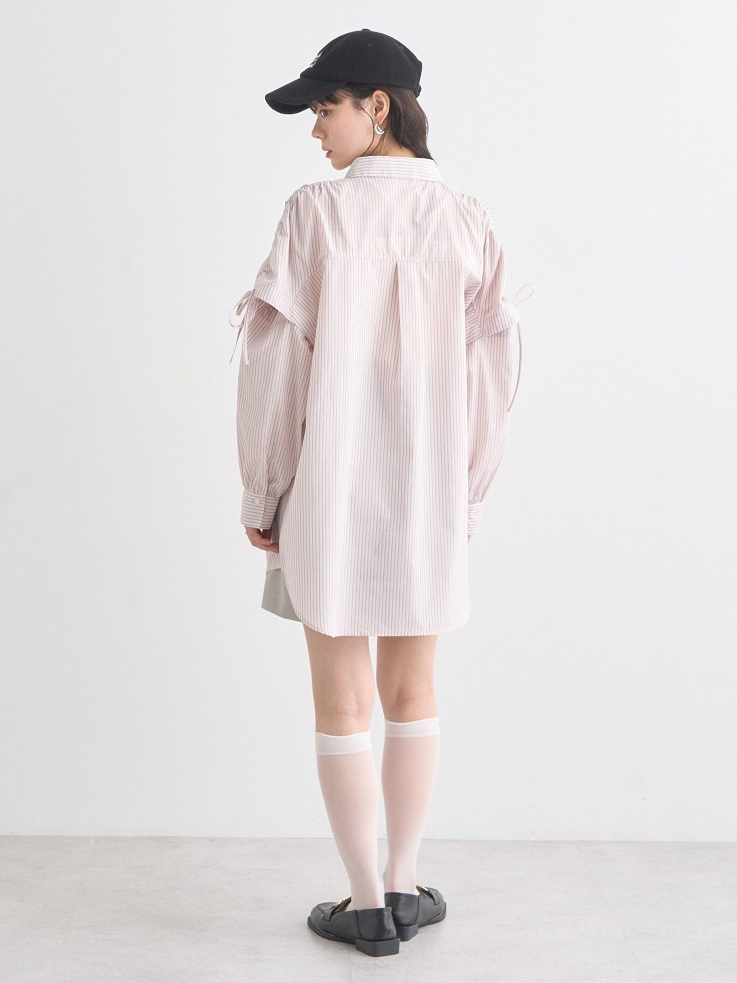 Musubi 2-Way Shoulder Drawstring Ribbon Shirt
