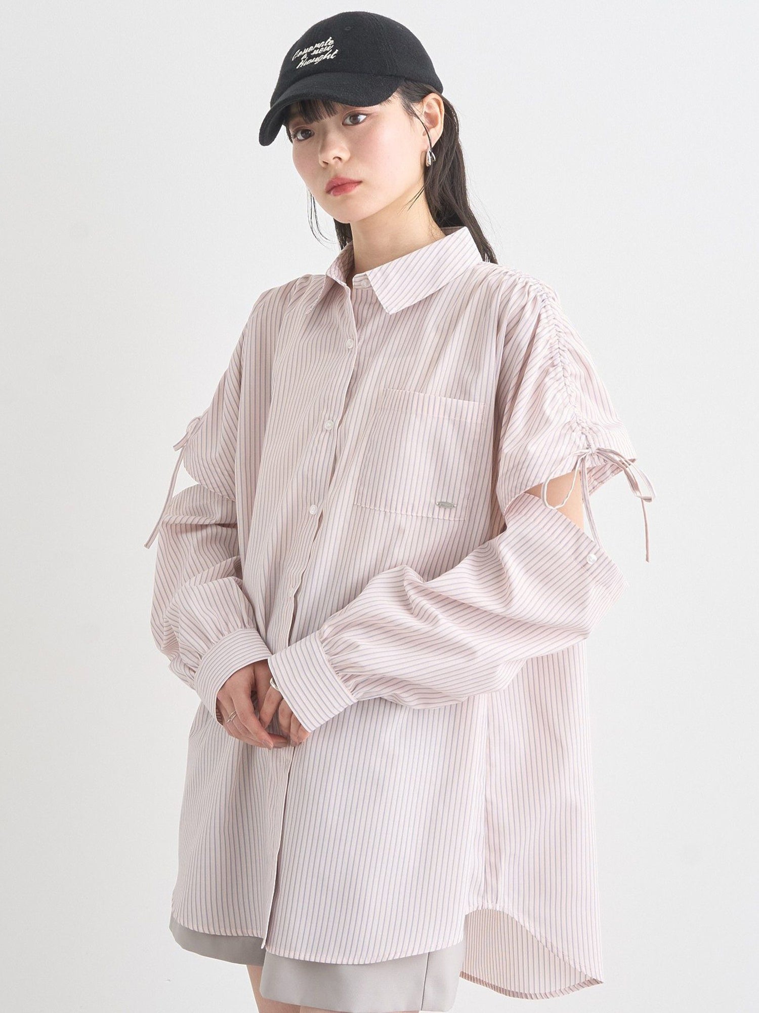Musubi 2-Way Shoulder Drawstring Ribbon Shirt