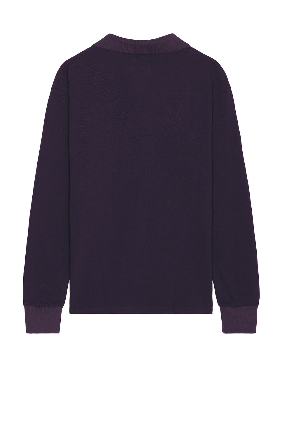 Long Sleeve Polo Shirt In Eggplant