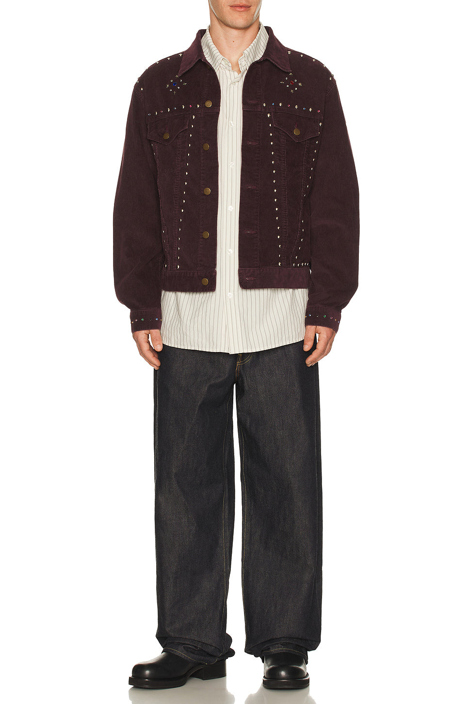 Studded Jean Jacket 14W Corduroy