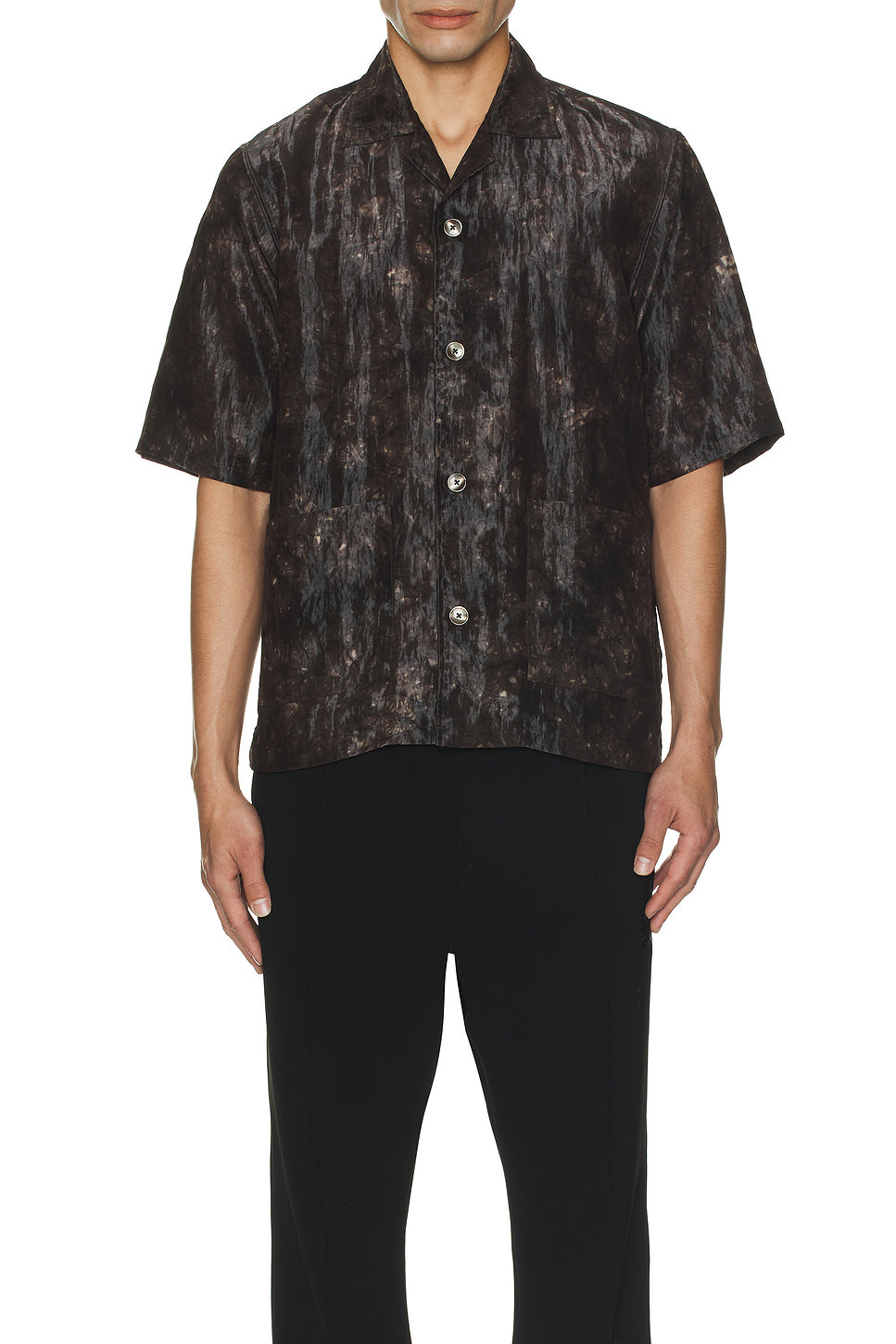 Cabana Shirt Bright Cloth Uneven Dye In Brown