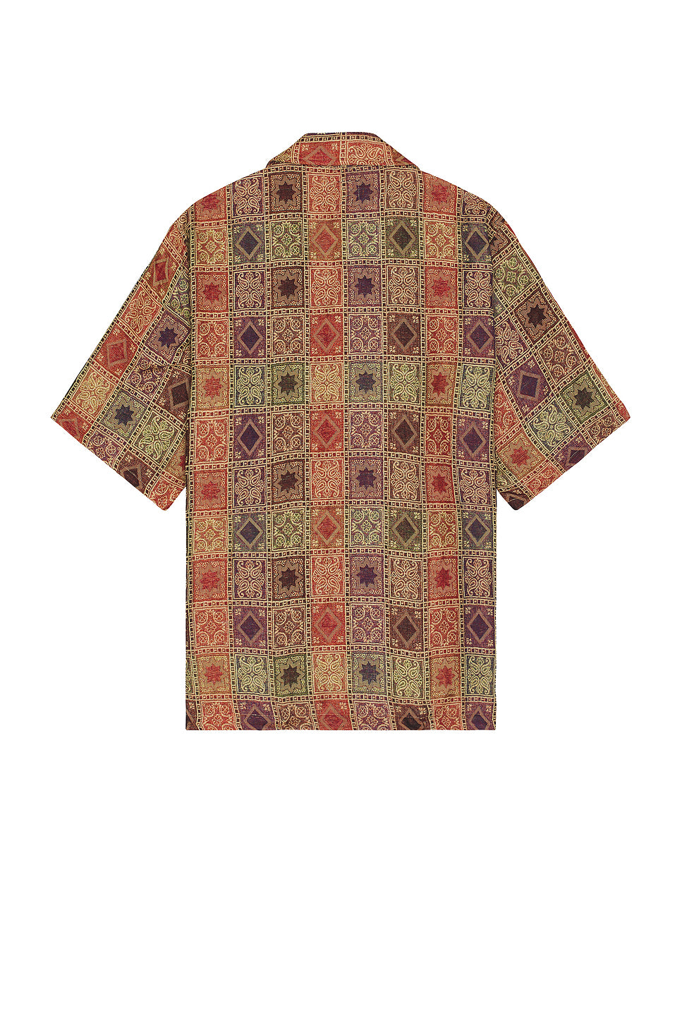 Cabana Shirt Poly India In Rust, Navy, & Green