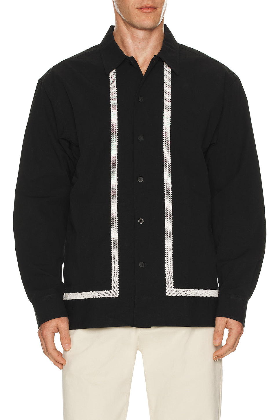 Reed Embroidered Button Up Overshirt