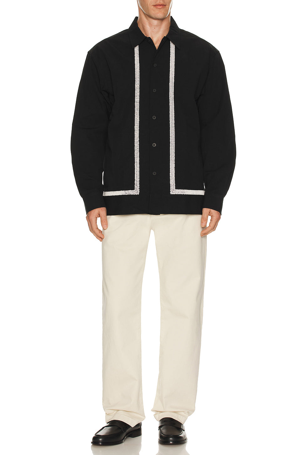 Reed Embroidered Button Up Overshirt