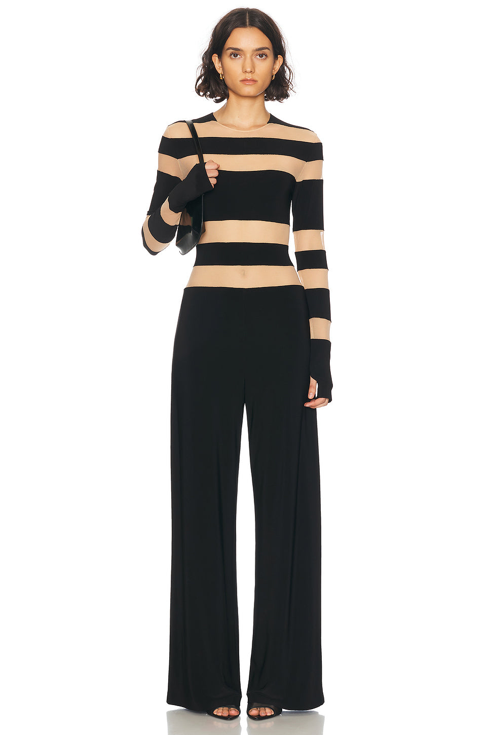 Spliced Straight Leg Jumpsuit