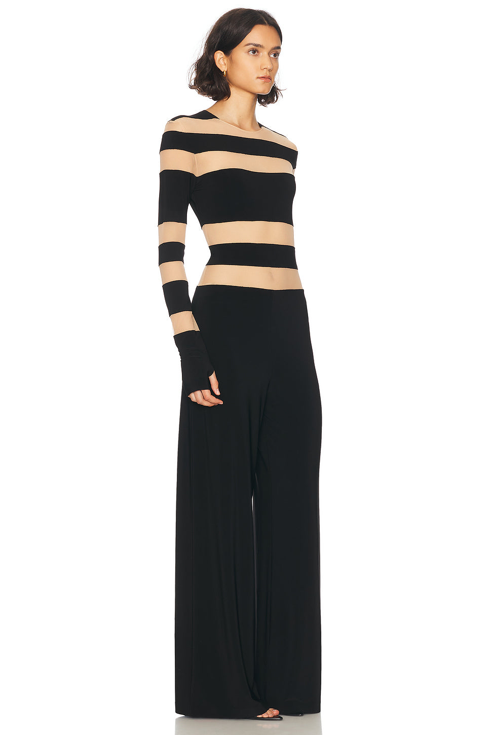 Spliced Straight Leg Jumpsuit