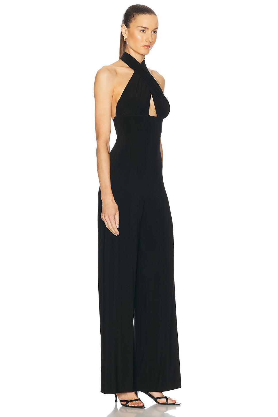Cross Halter Straight Leg Jumpsuit