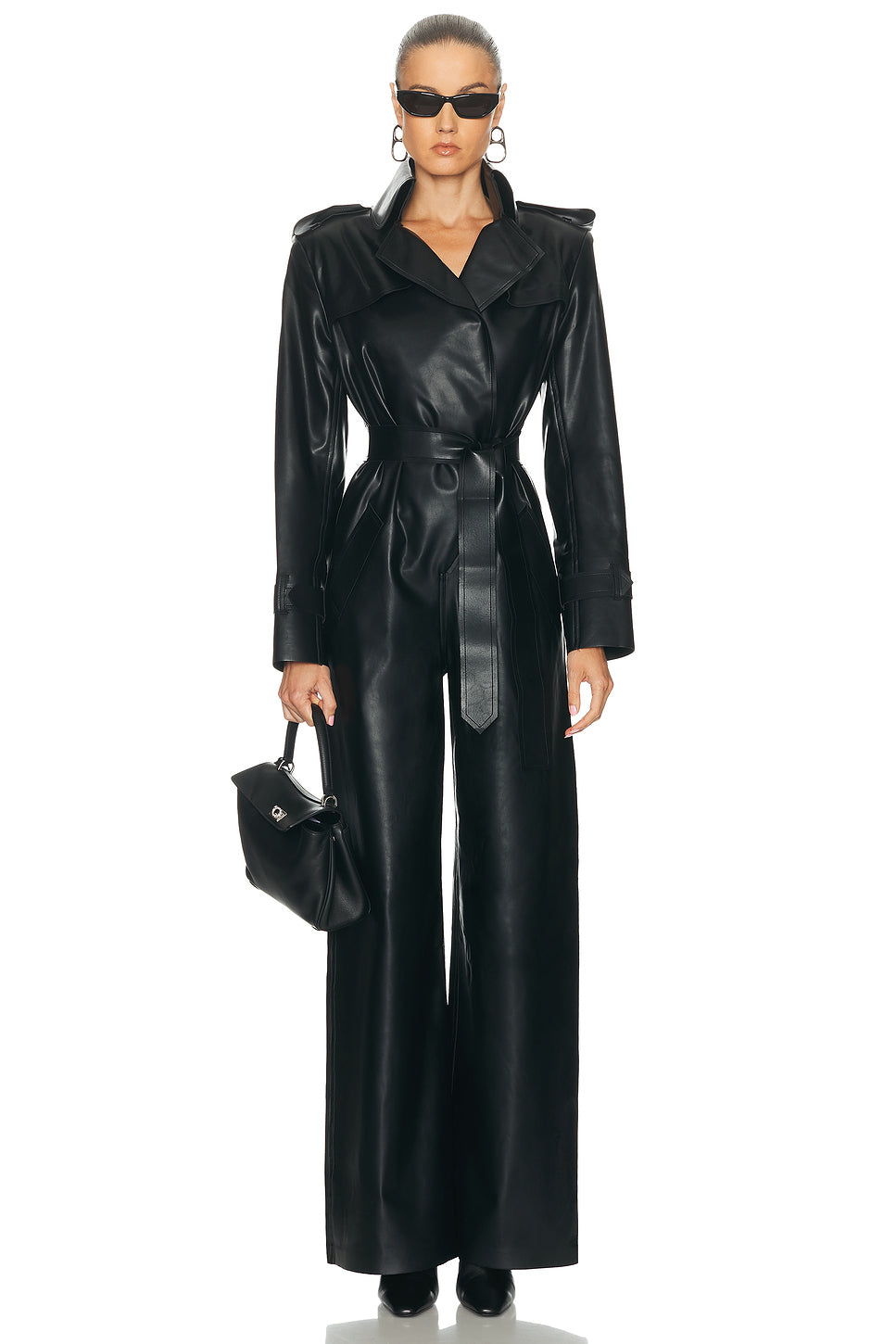 Double Breasted Trench Straight Leg Jumpsuit